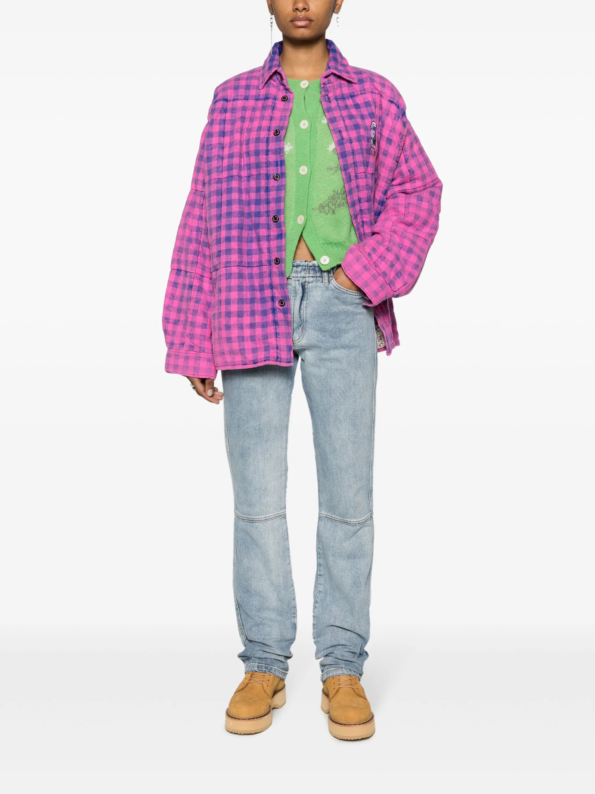 Check Padded Shirt Jakcet