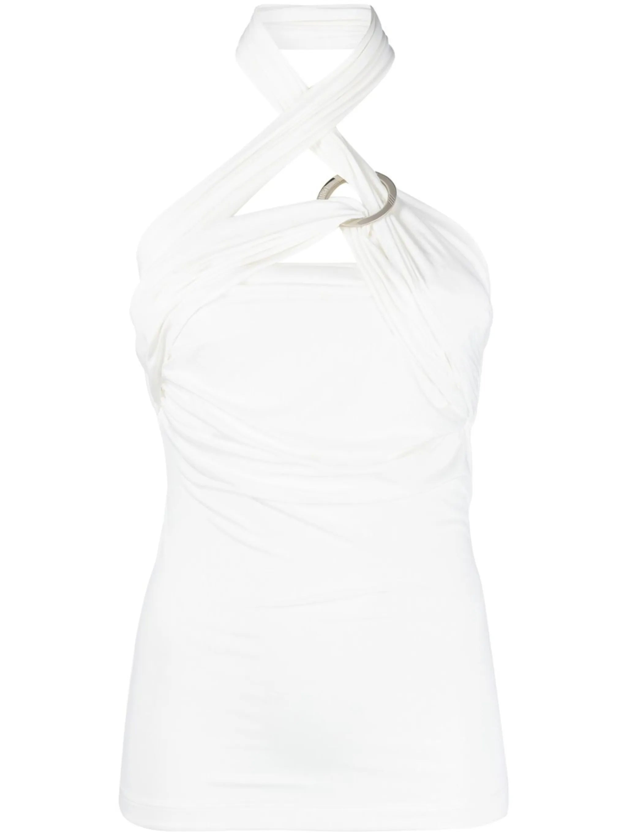 draped halterneck top