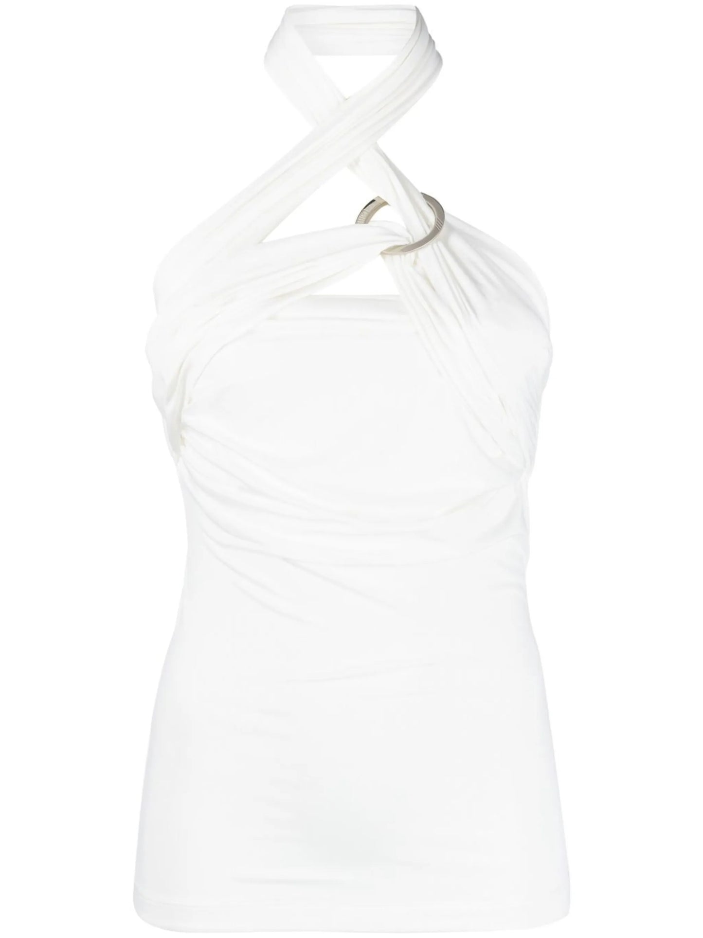 draped halterneck top