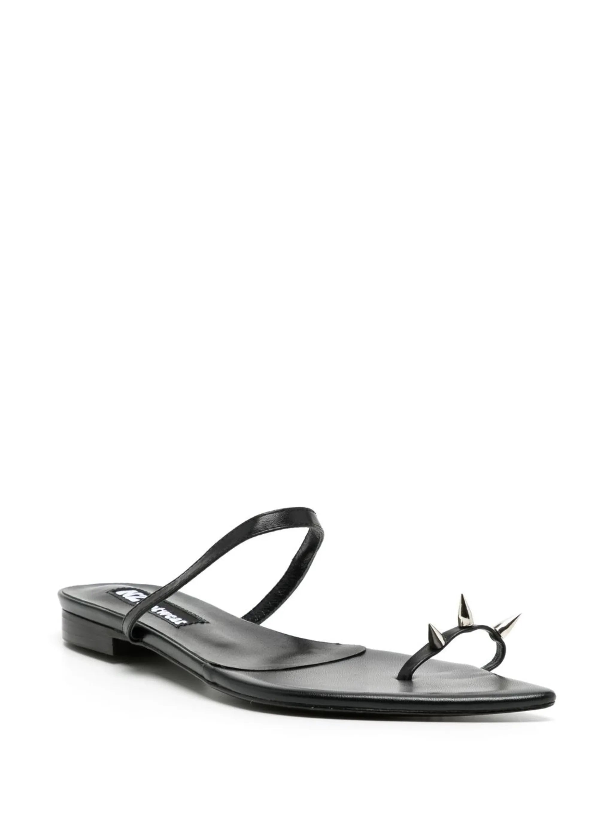 leather spike-stud sandals