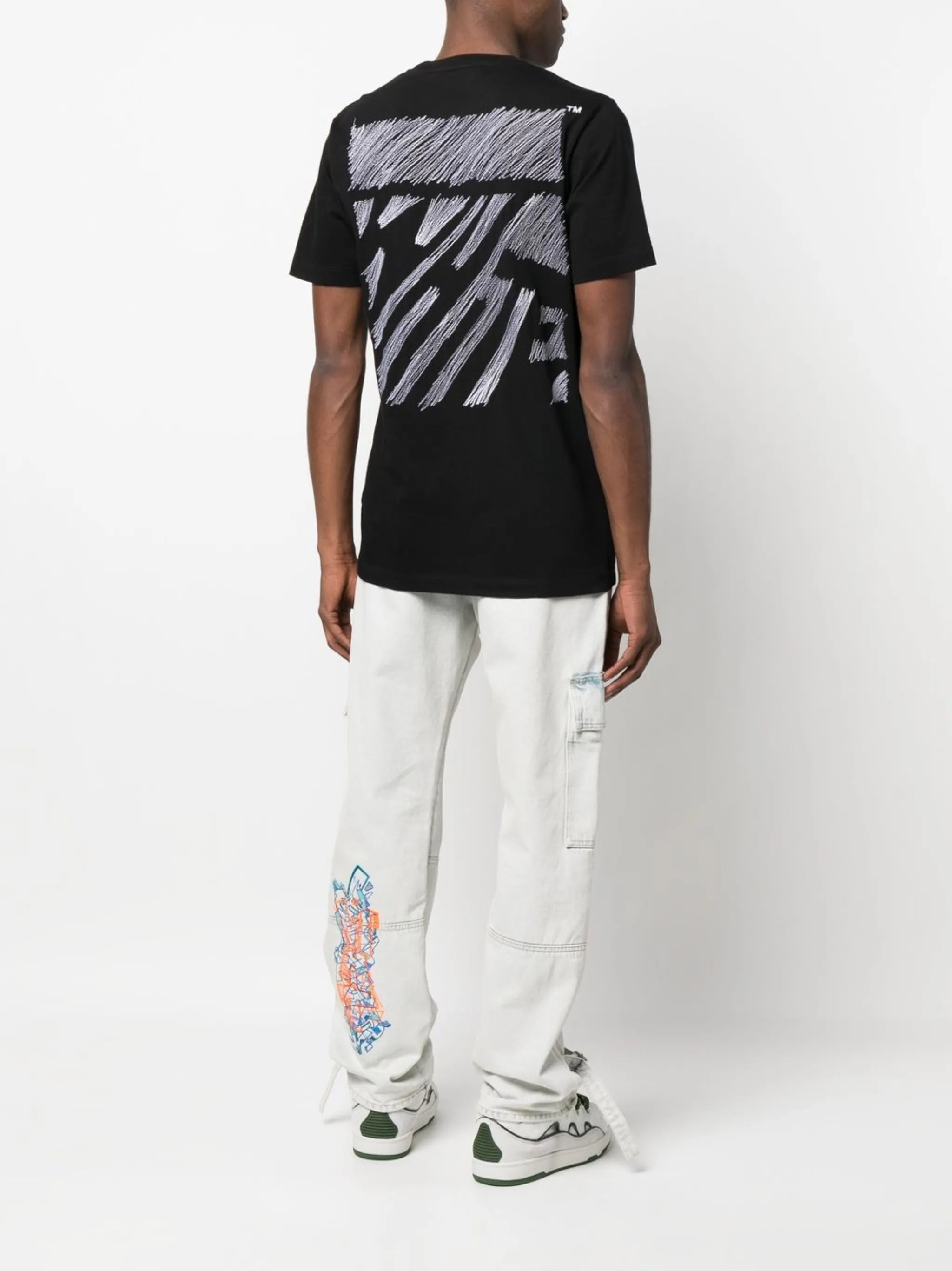 Scribble Diag printed T-shirt