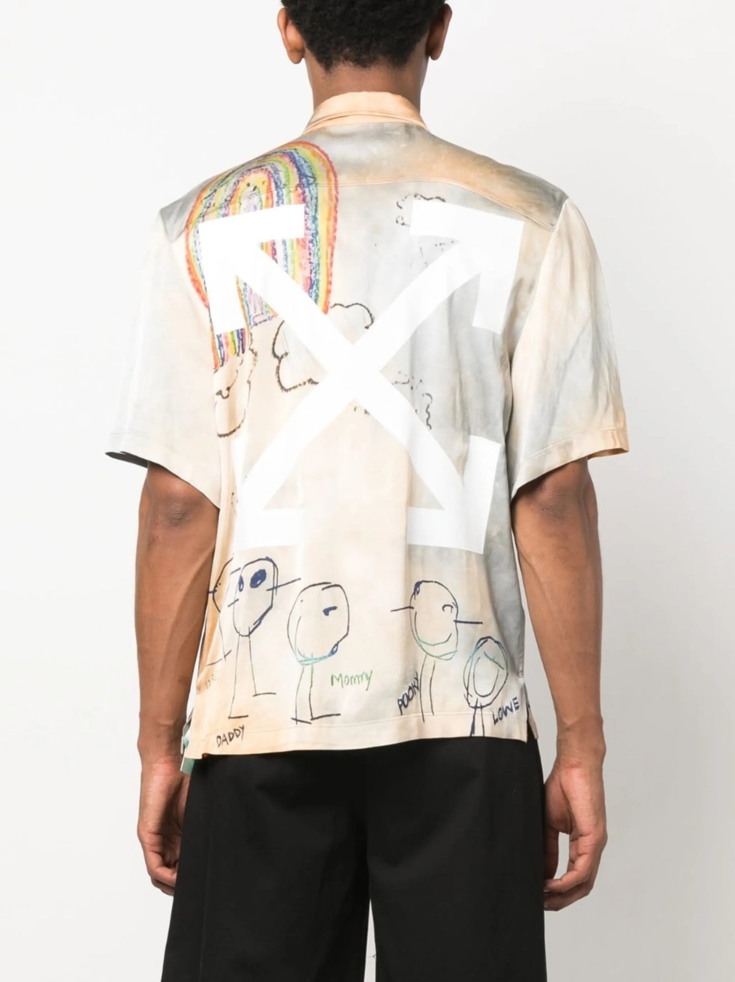 Cartoon-print short-sleeved shirt