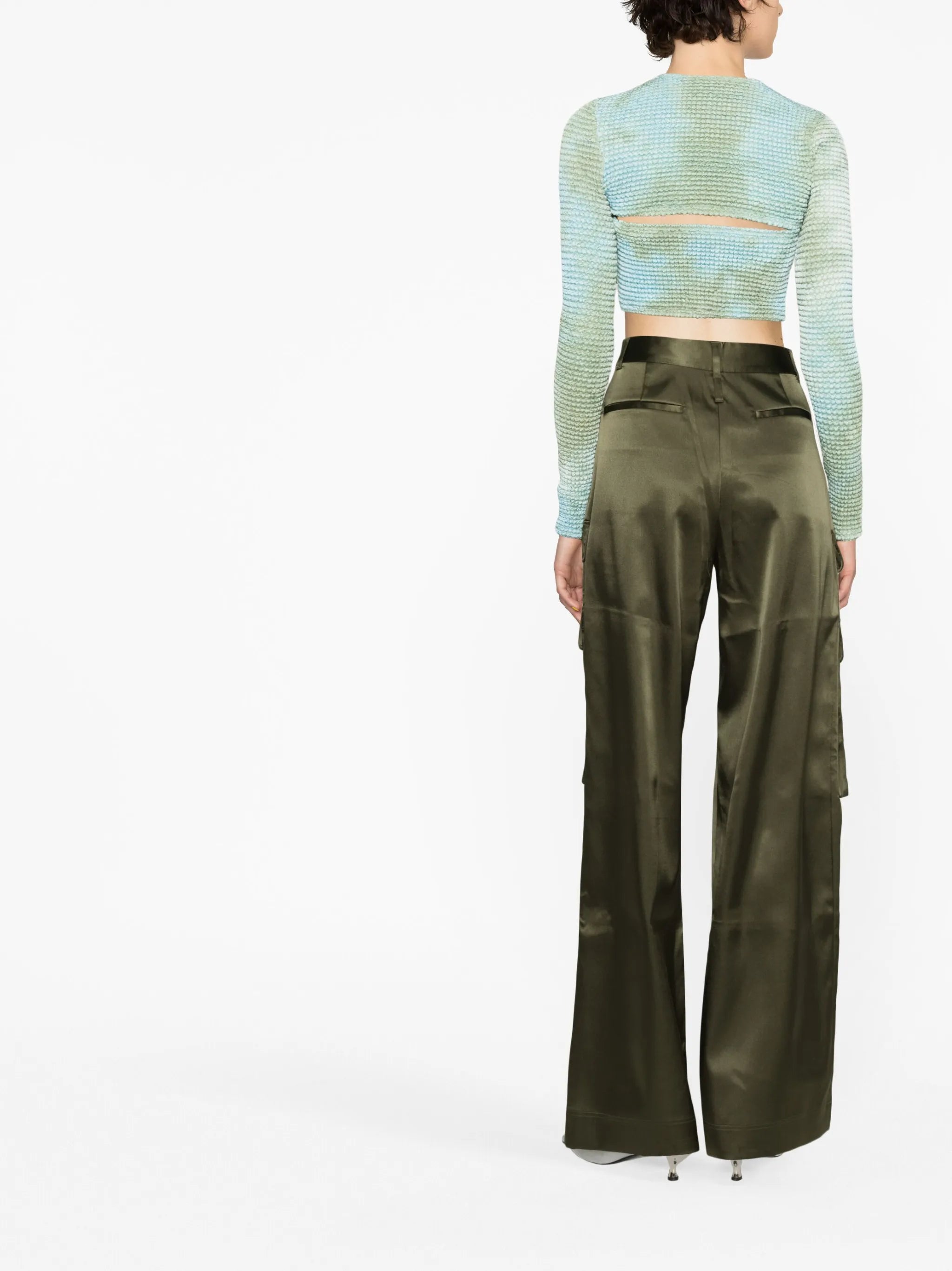 Double tie-dye cut-out top