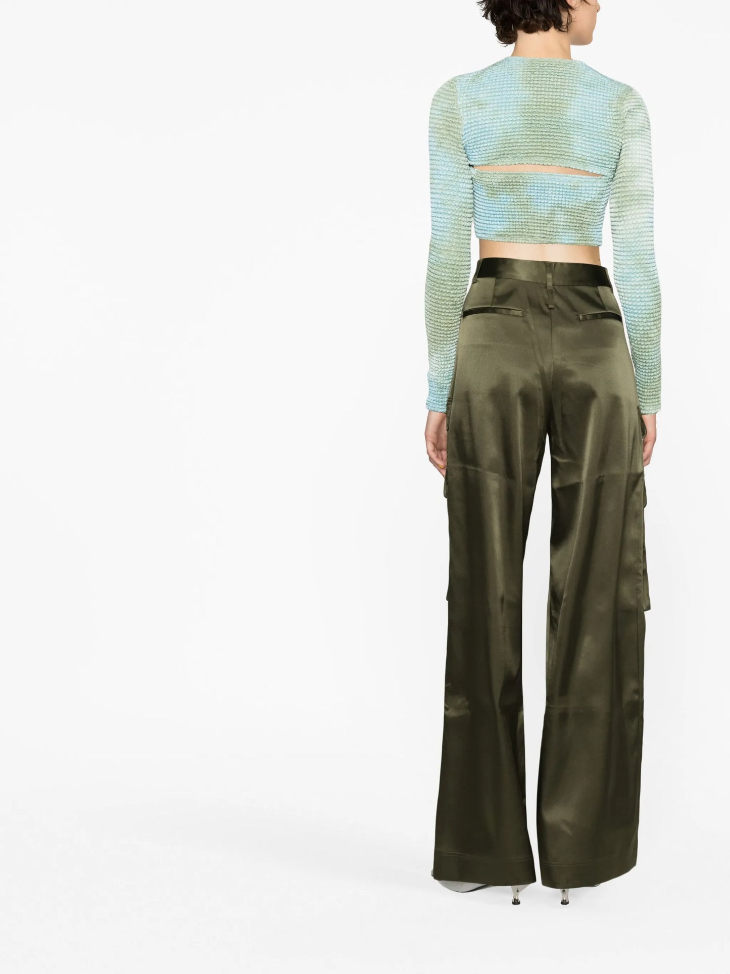 Double tie-dye cut-out top