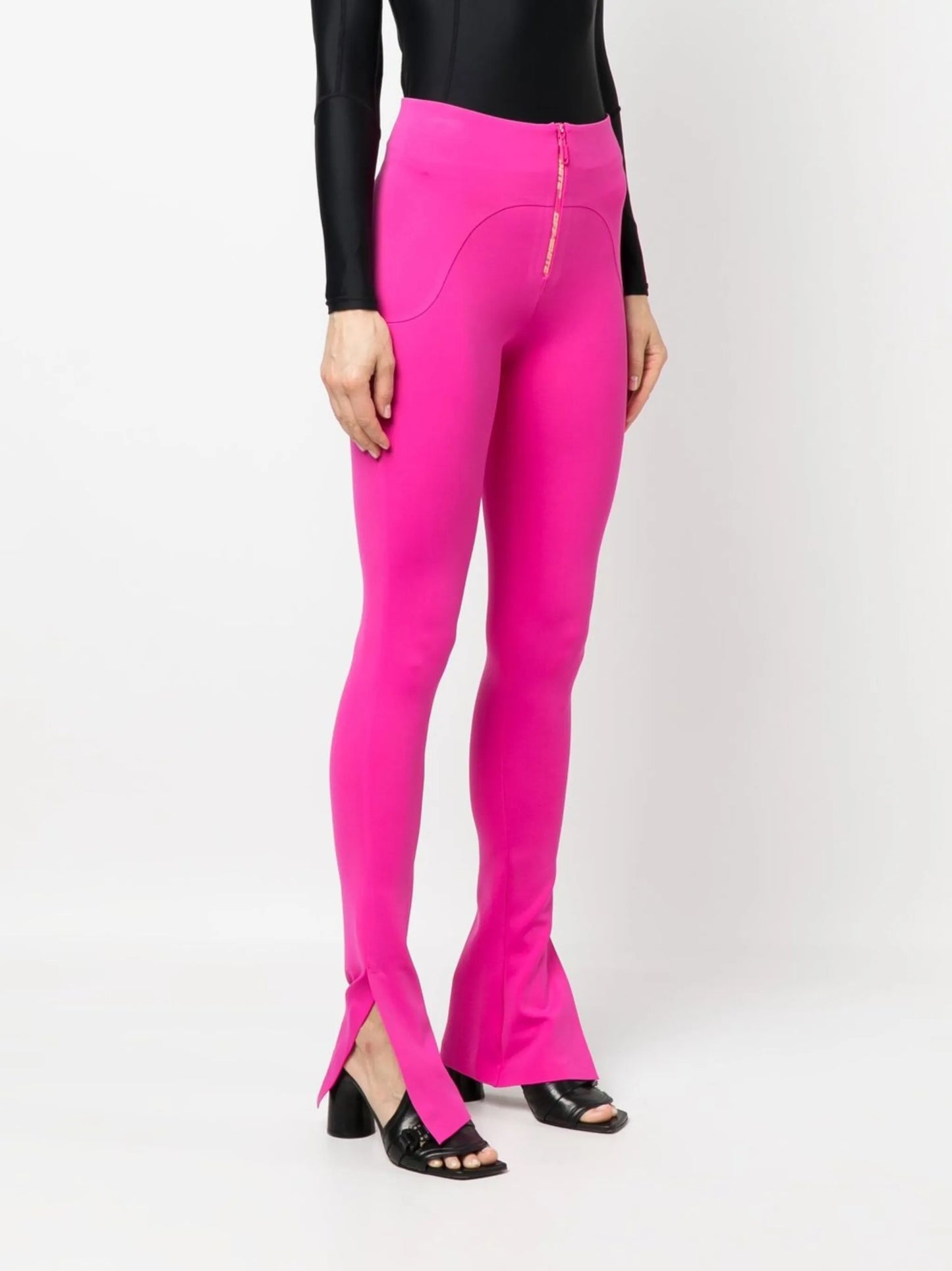 zip-front side-slit leggings