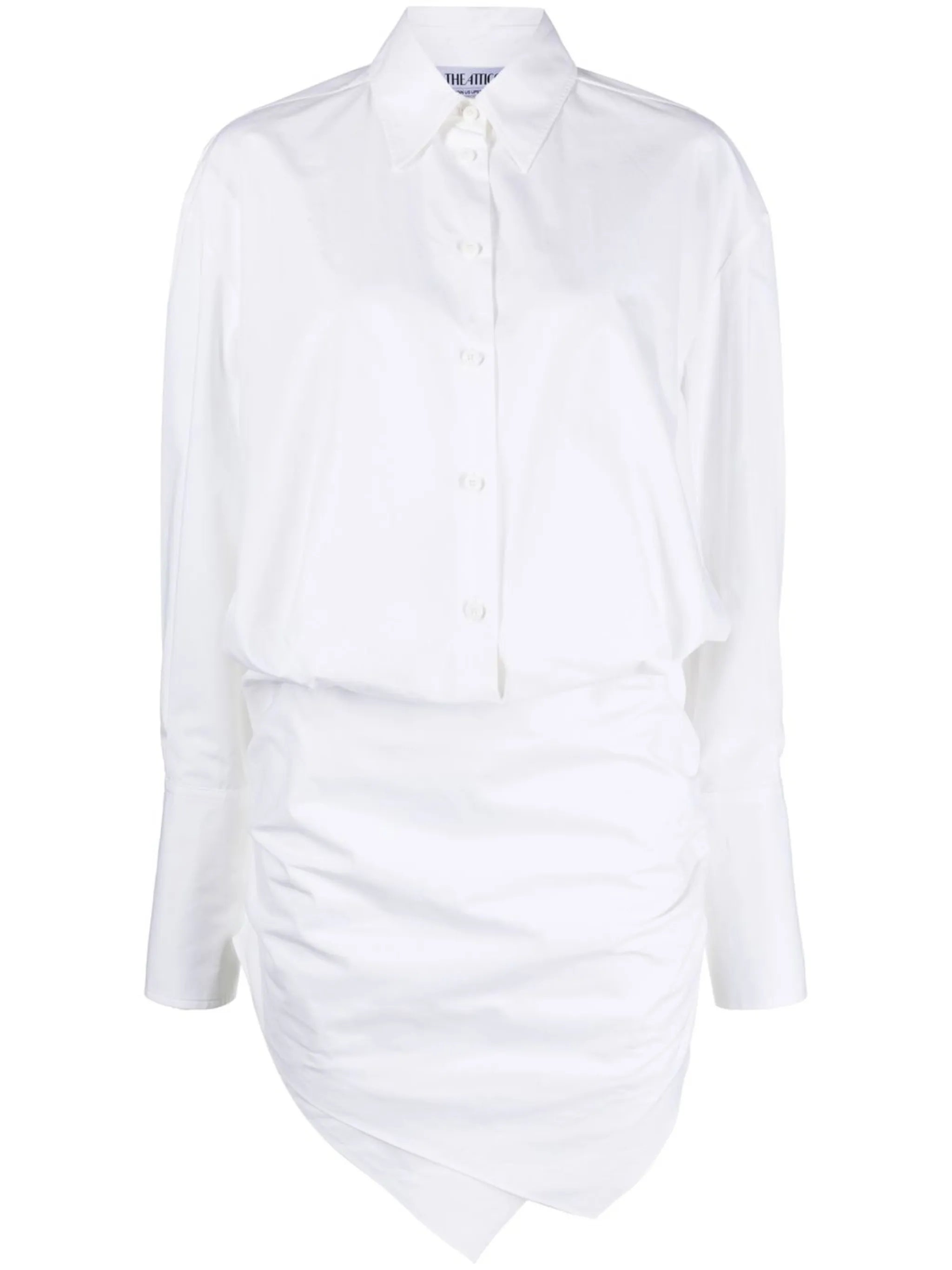 ruched-front shirtdress