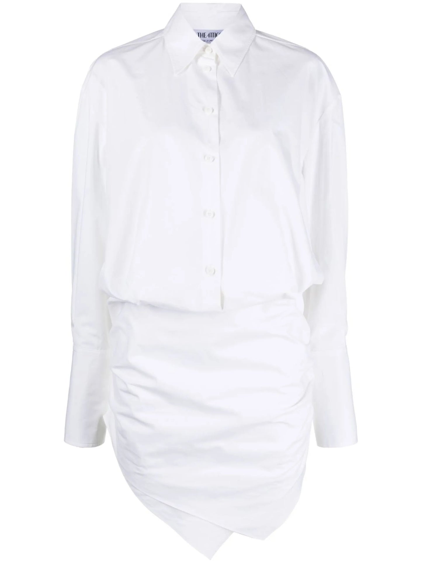 ruched-front shirtdress