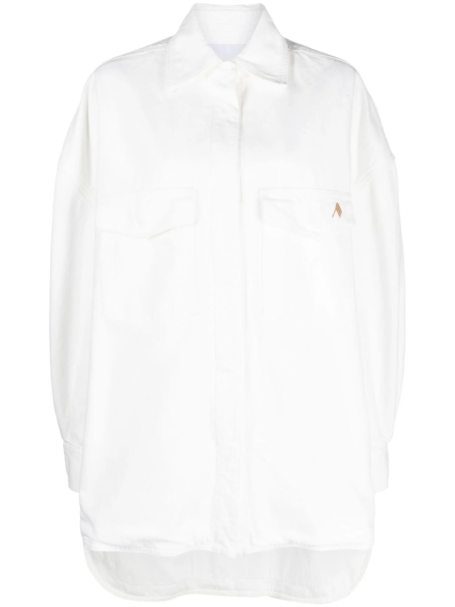 logo-embroidered shirt jacket