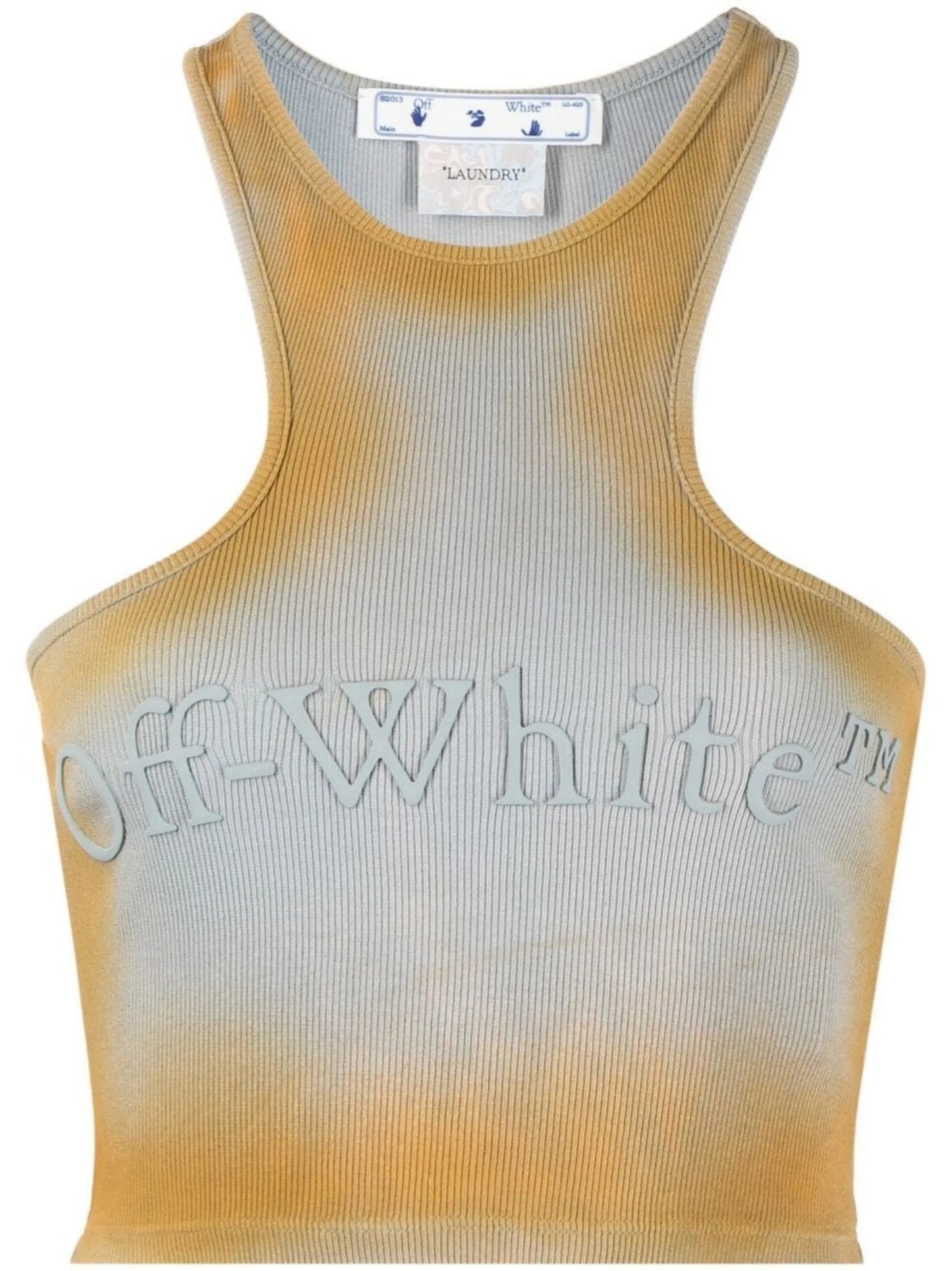 distressed-effect crop top