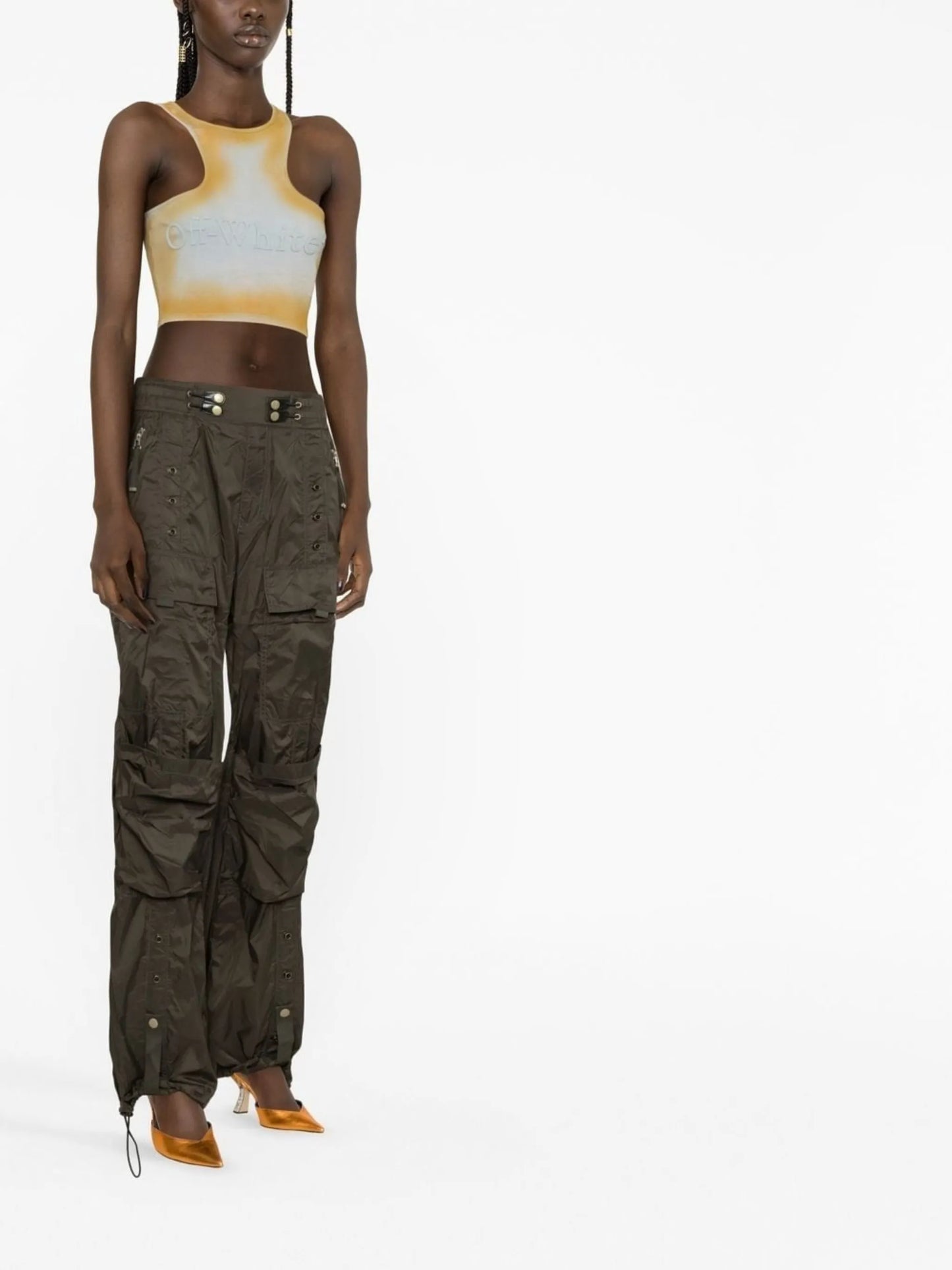 distressed-effect crop top