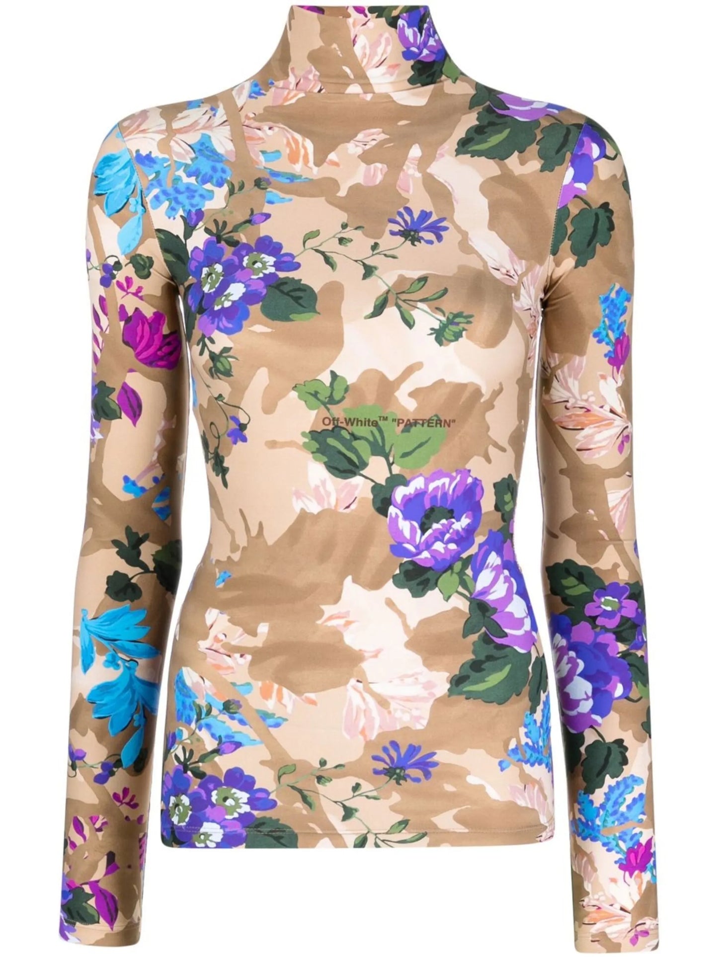 camouflage floral-print top