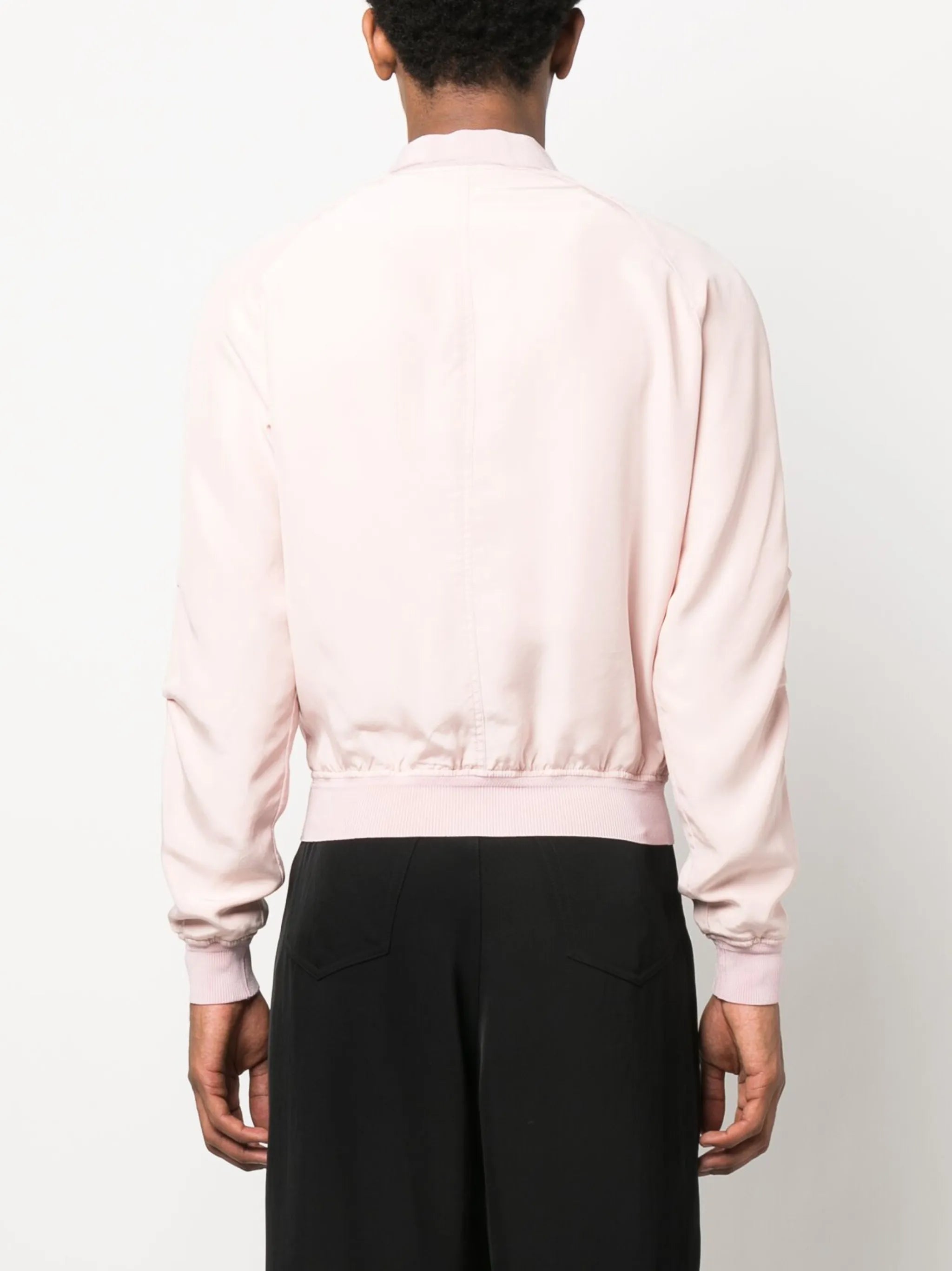 Habotai leather bomber jacket