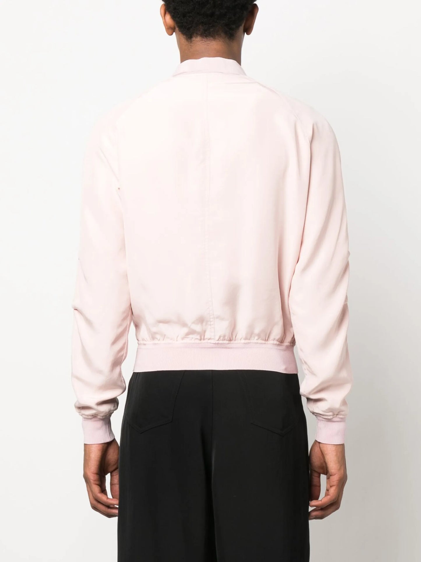Habotai leather bomber jacket