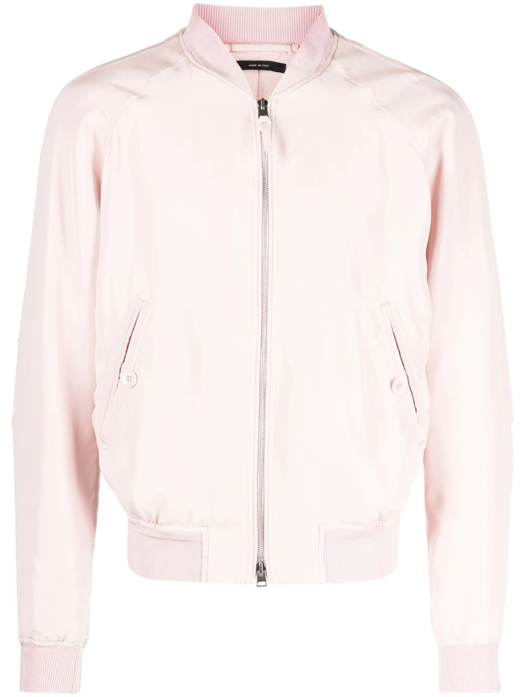Habotai leather bomber jacket