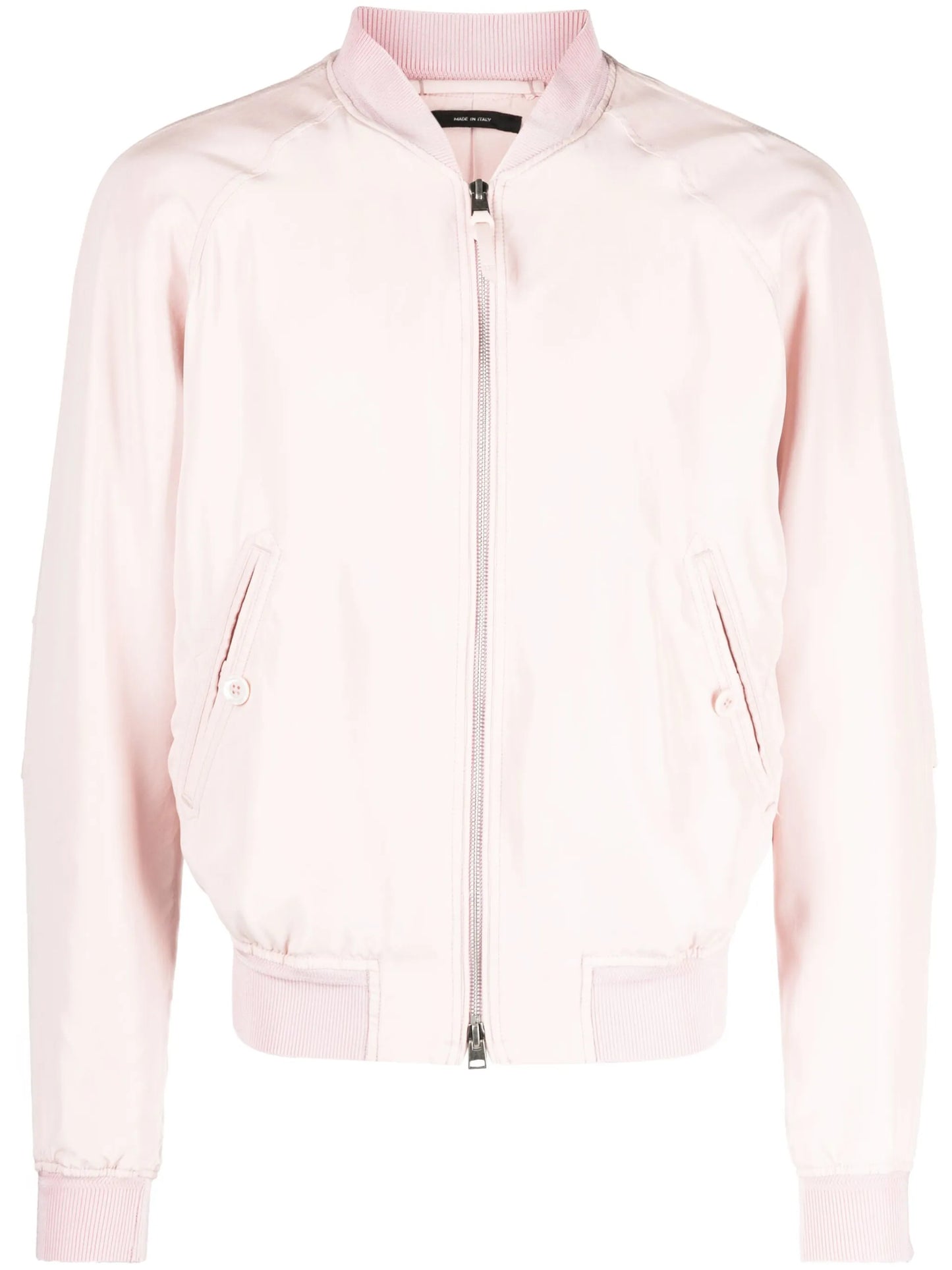 Habotai leather bomber jacket