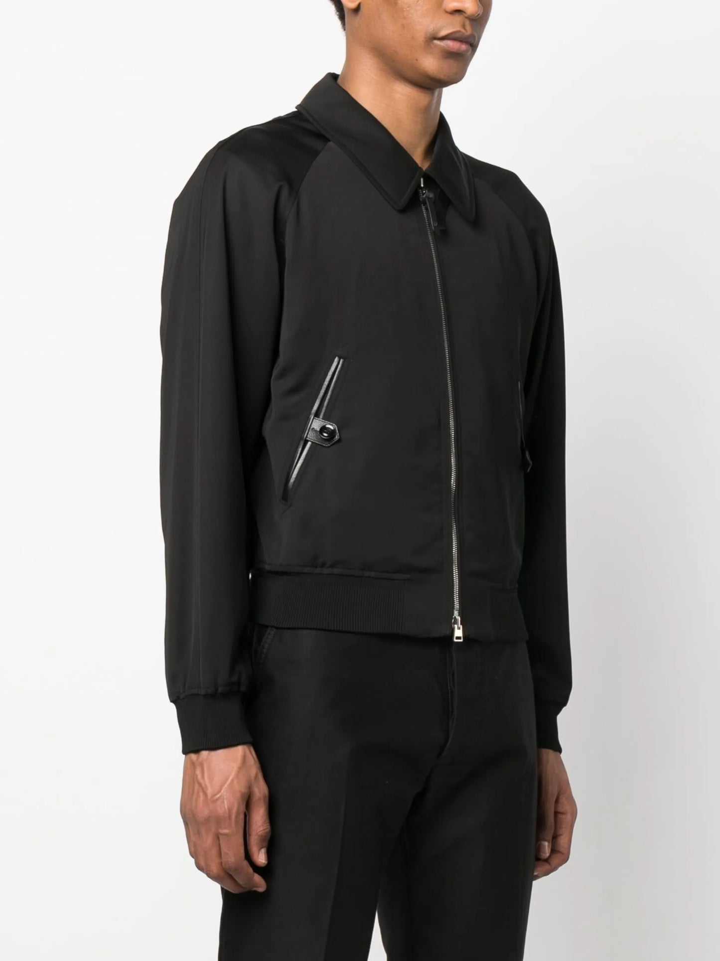 zipped leather jacket