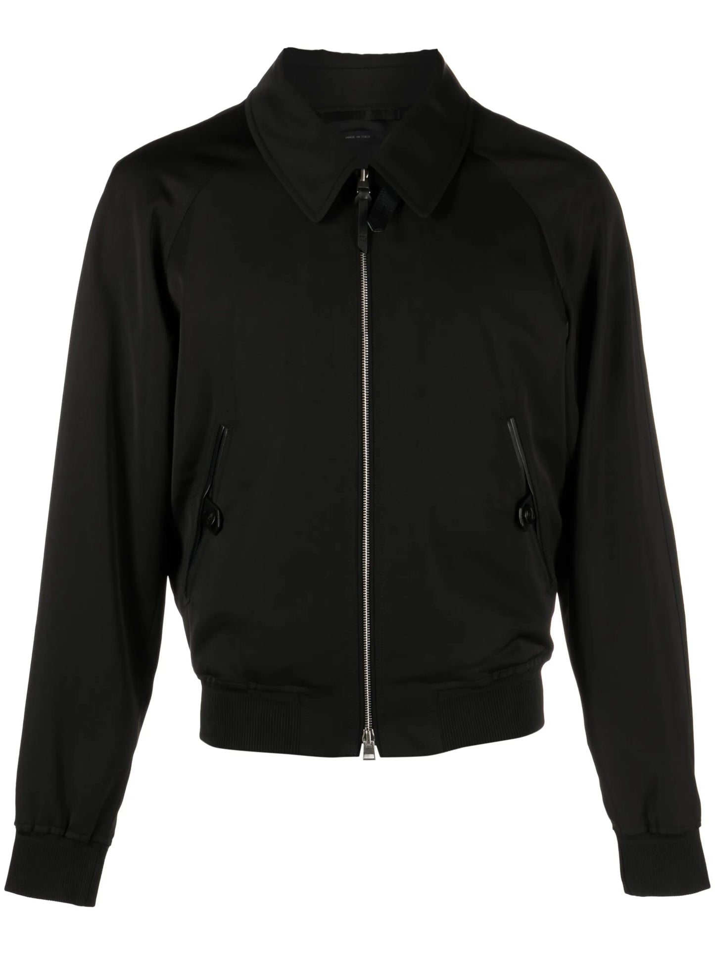 zipped leather jacket