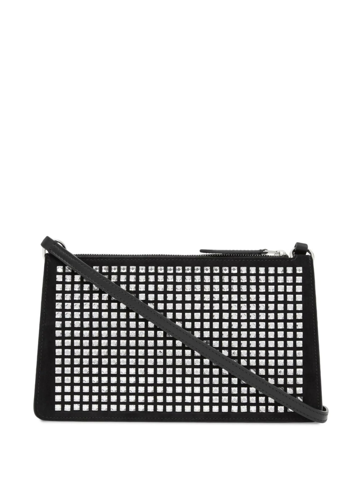 logo plaque crystal embellished shoulder bag