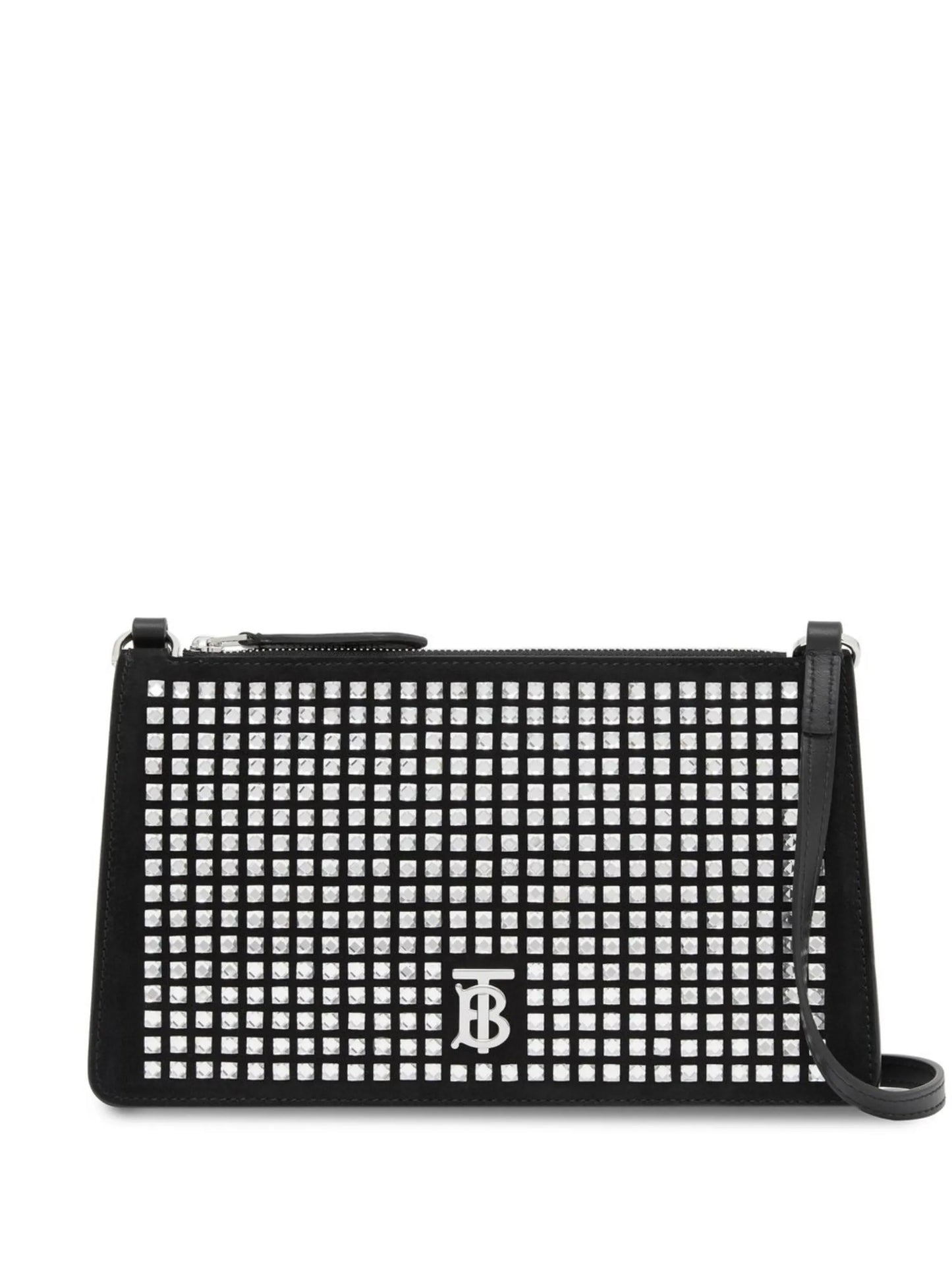 logo plaque crystal embellished shoulder bag
