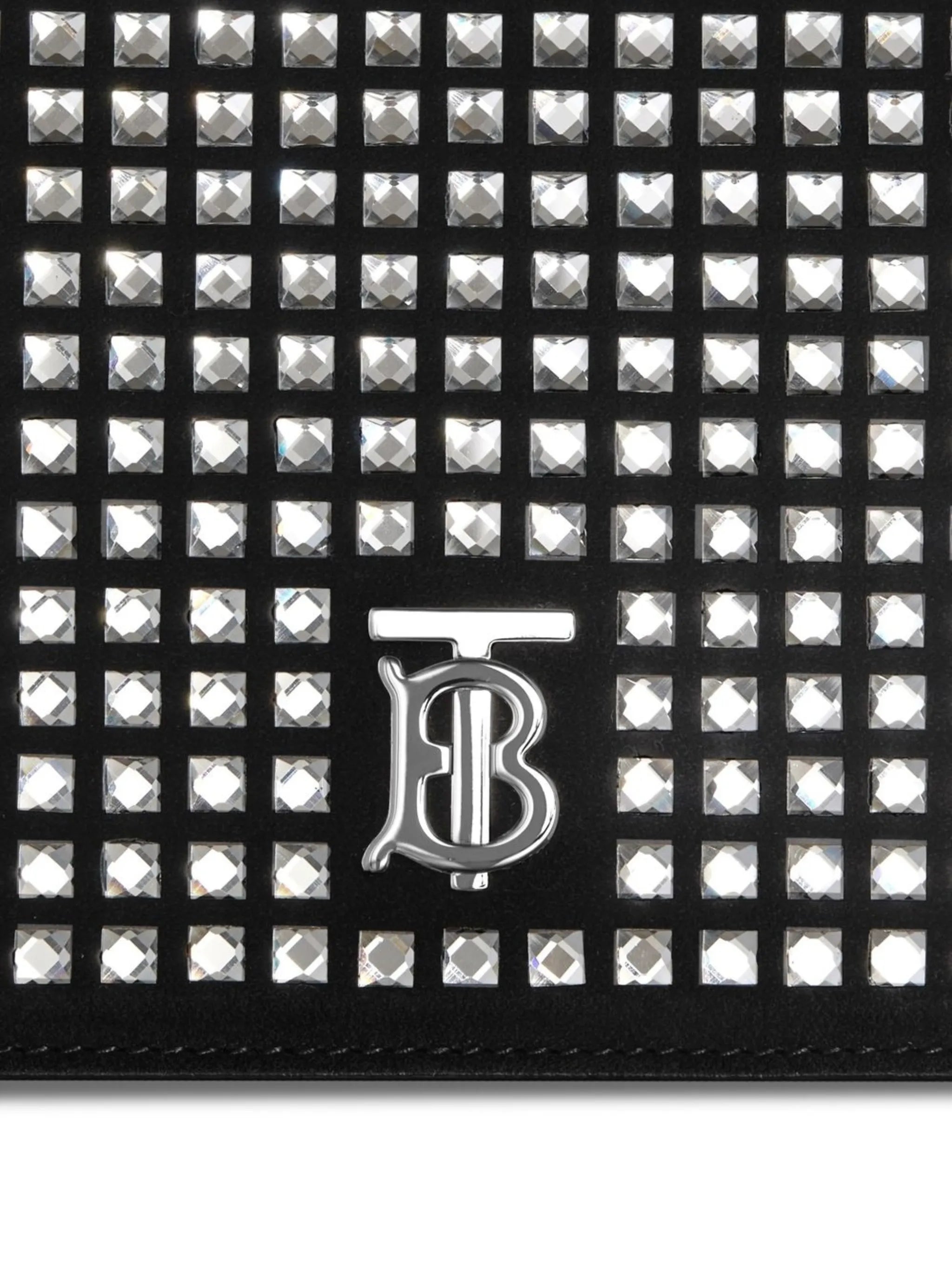 logo plaque crystal embellished shoulder bag