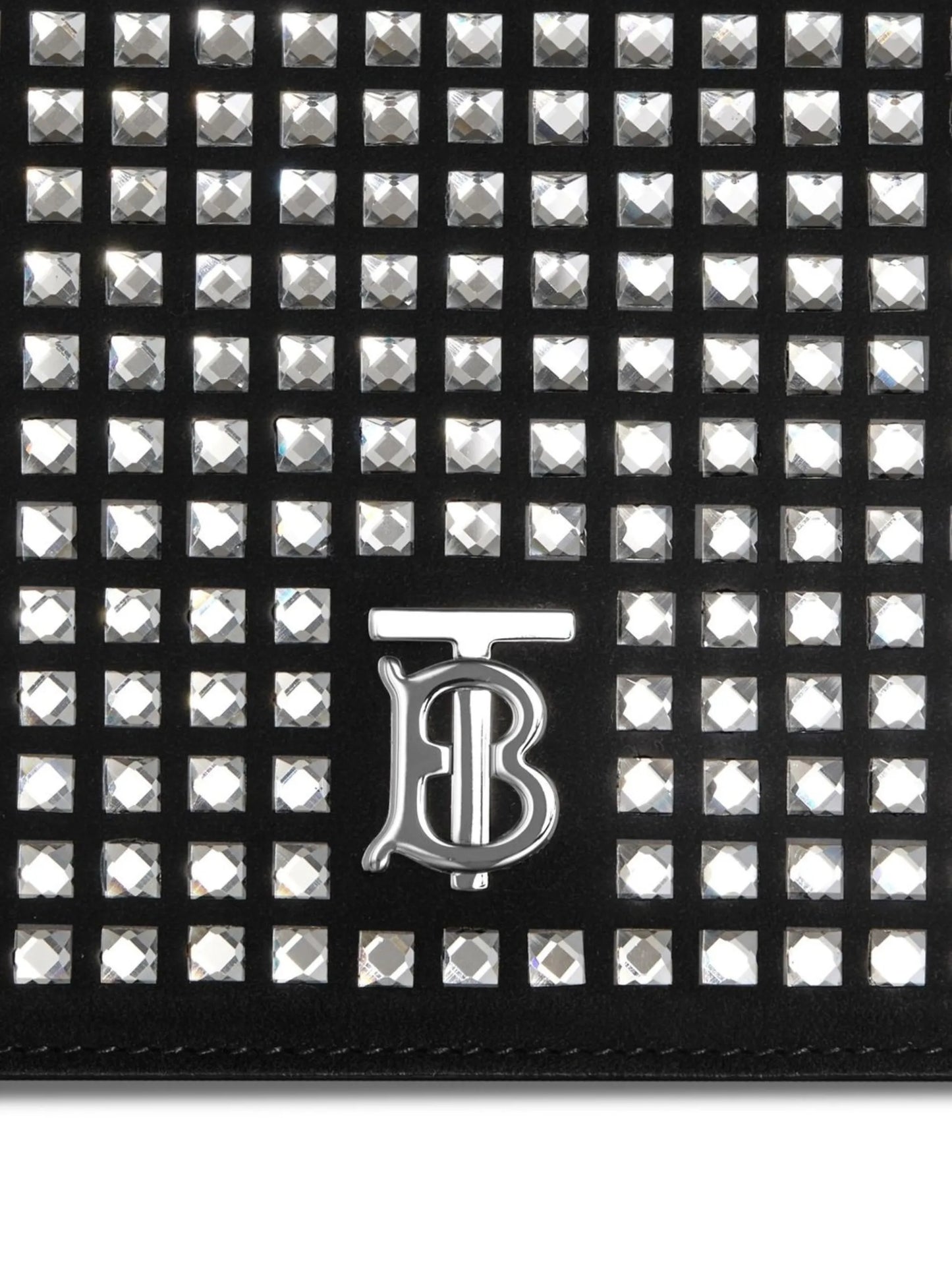logo plaque crystal embellished shoulder bag