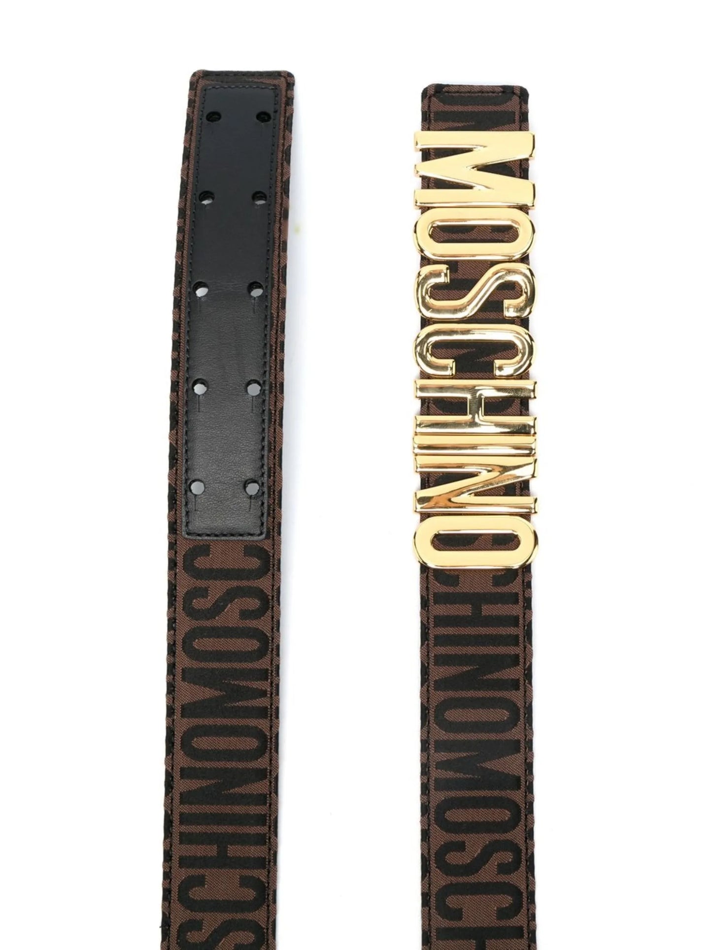 logo-lettering leather belt