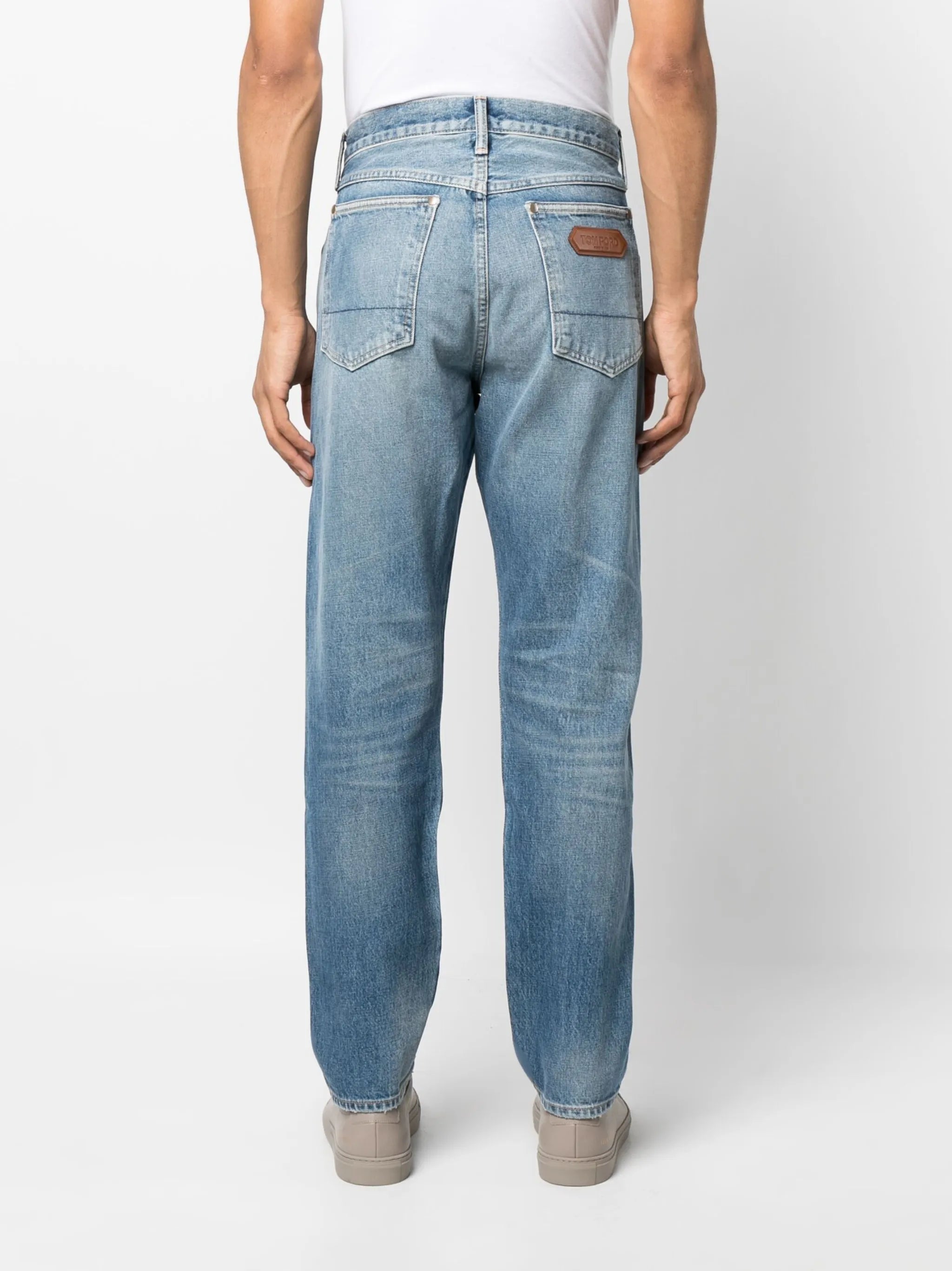 distressed-effect denim jeans