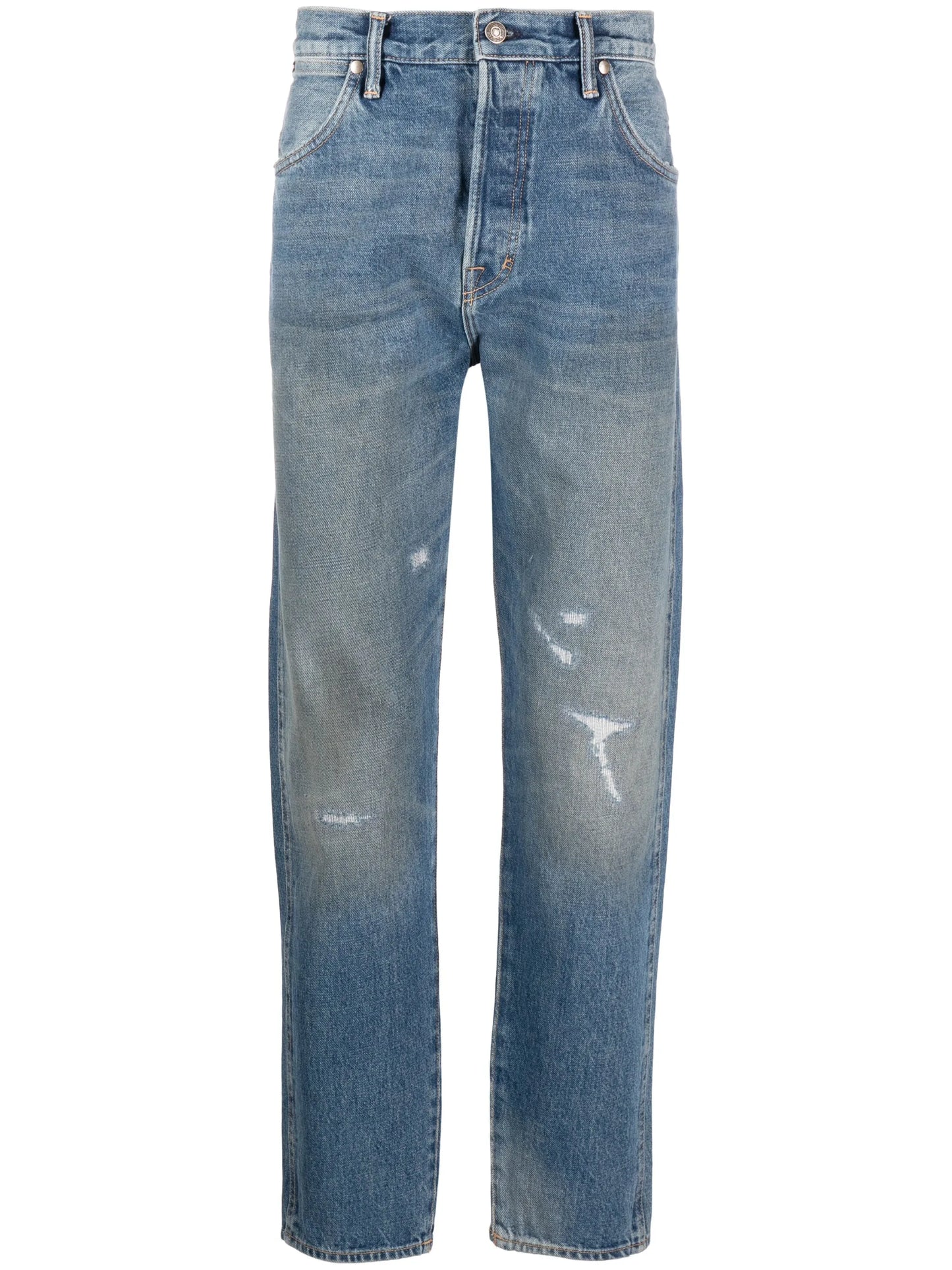 distressed-effect denim jeans