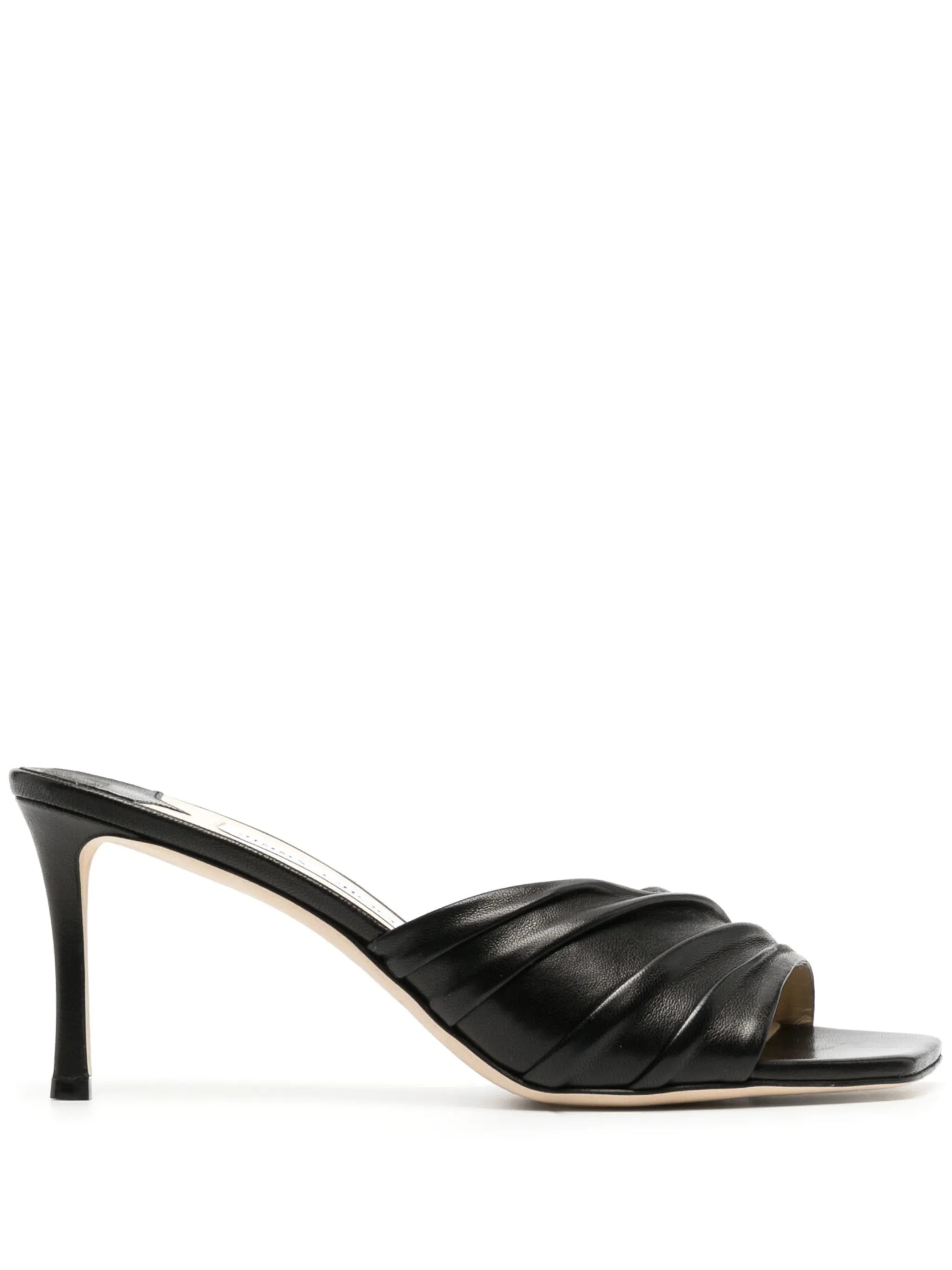 80mm heeled leather sandals