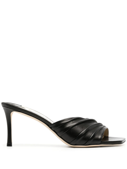 80mm heeled leather sandals