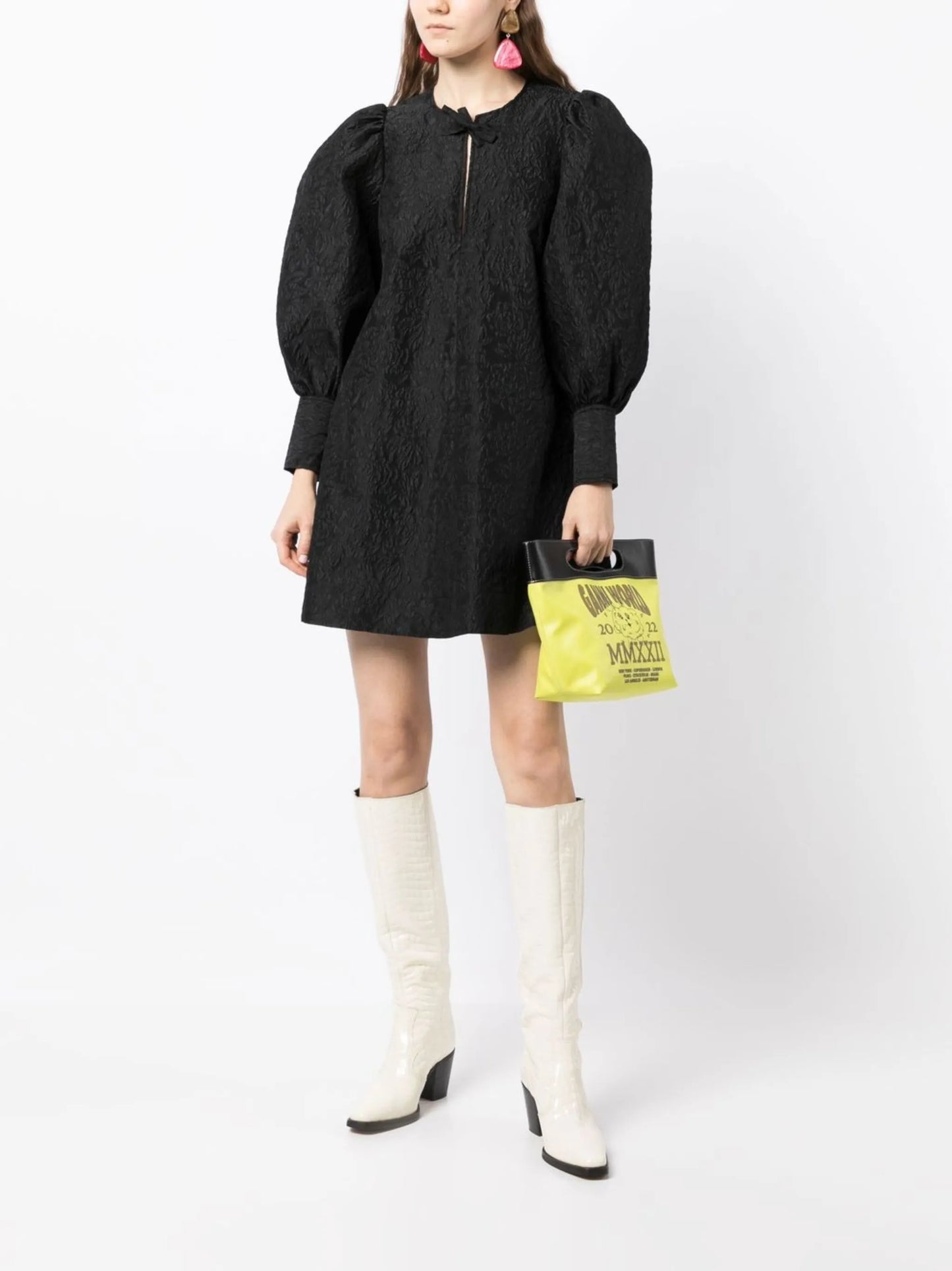 jacquard organza mini-dress