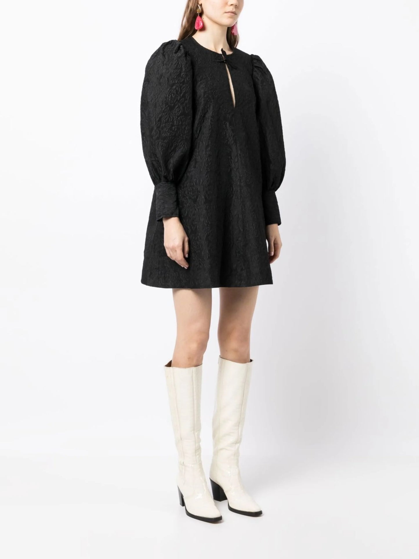 jacquard organza mini-dress