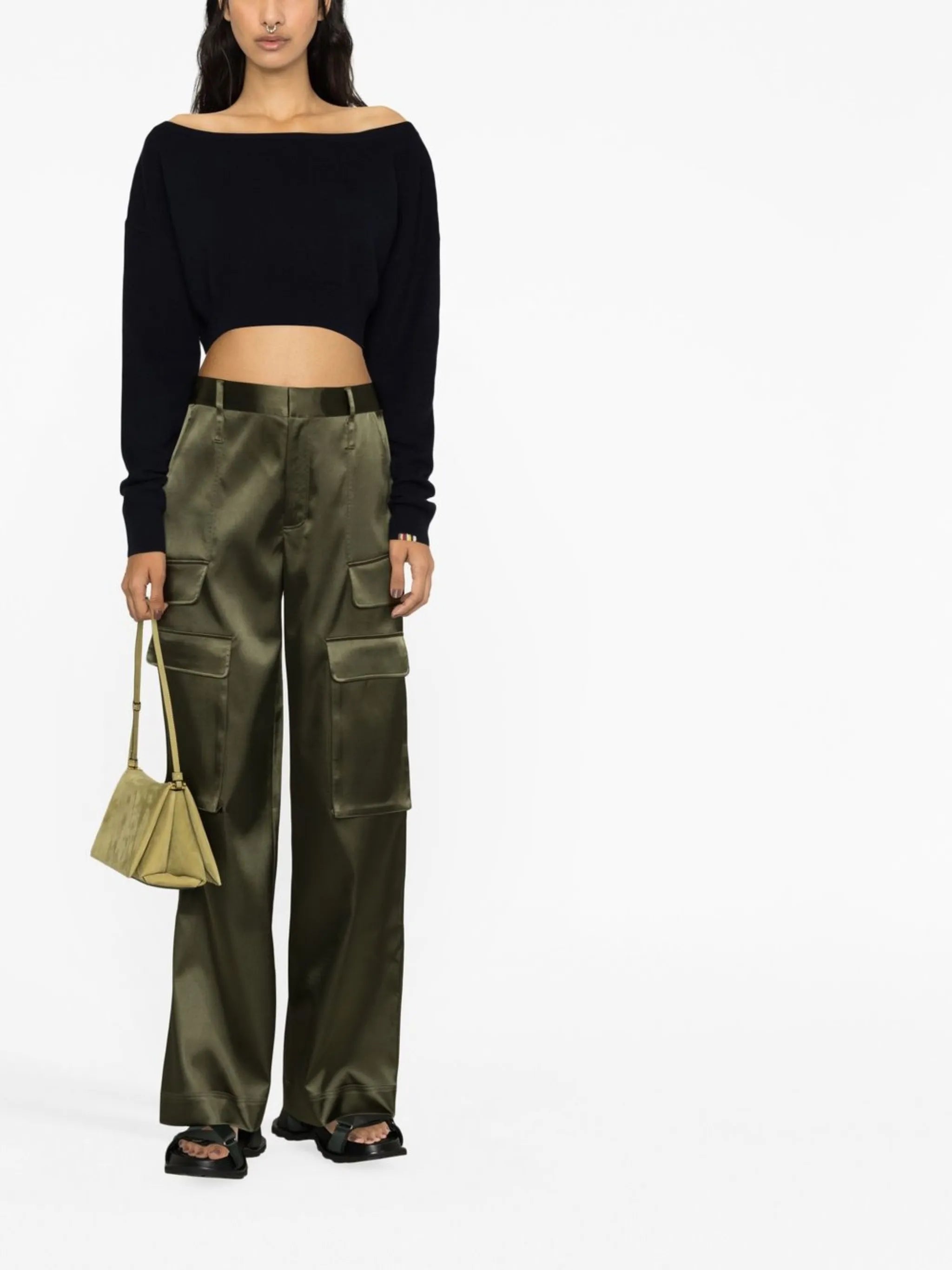off-shoulder cropped jumper