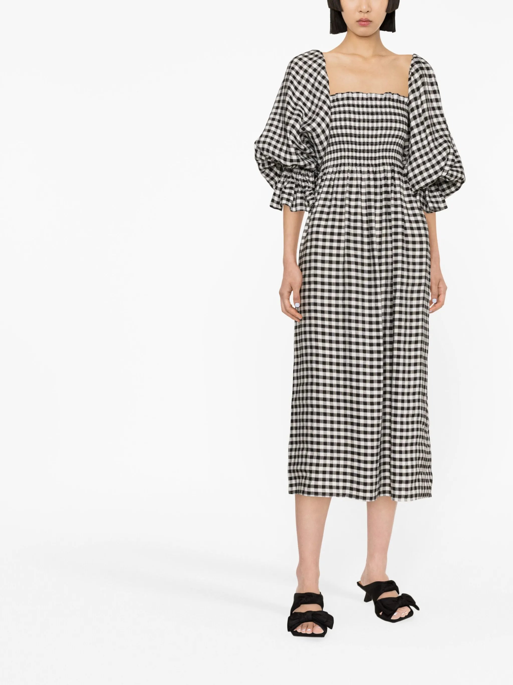 Atlanta gingham midi dress