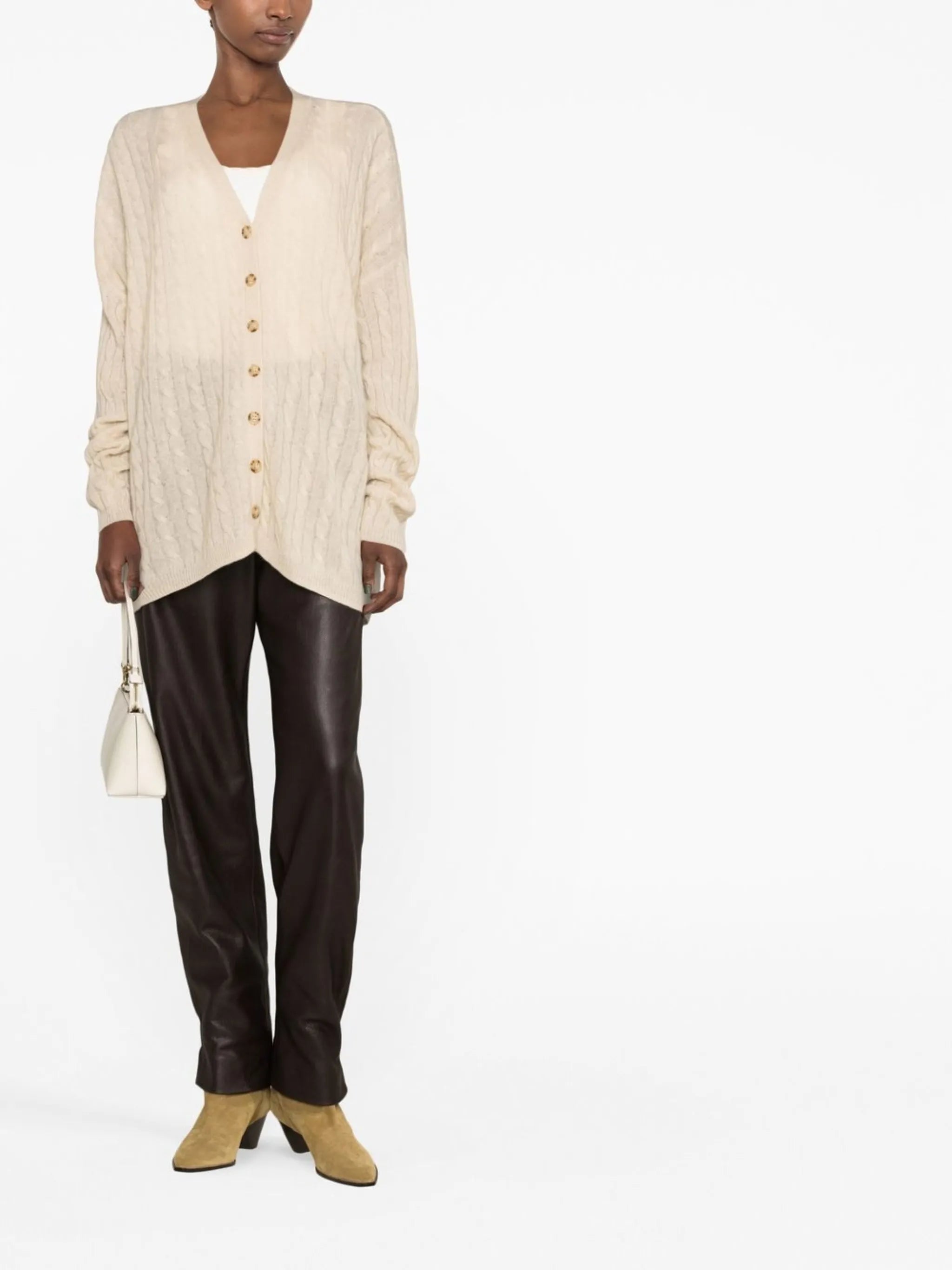 Giusta cable-knit cashmere cardigan