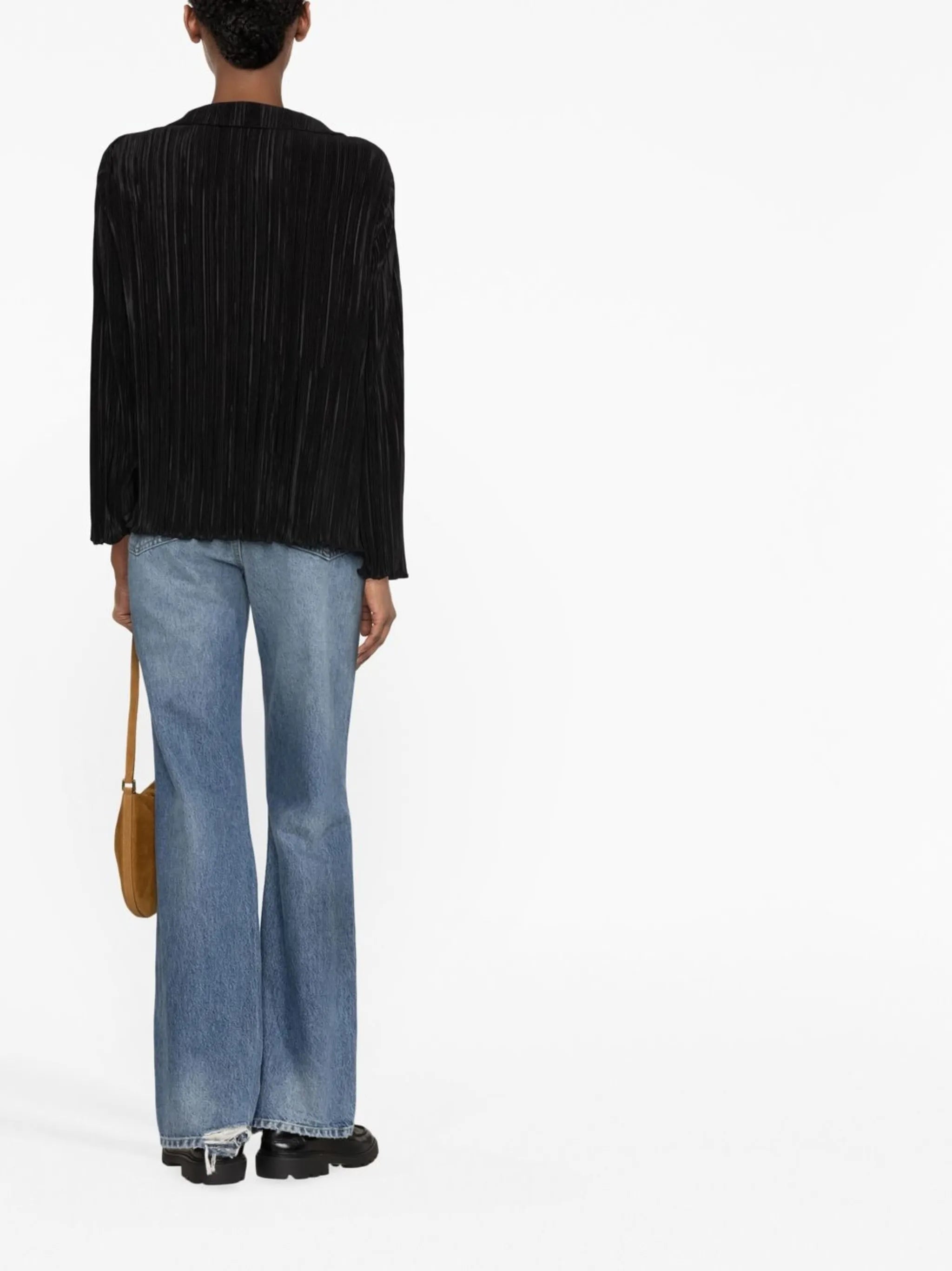Laylin pleated button-front top