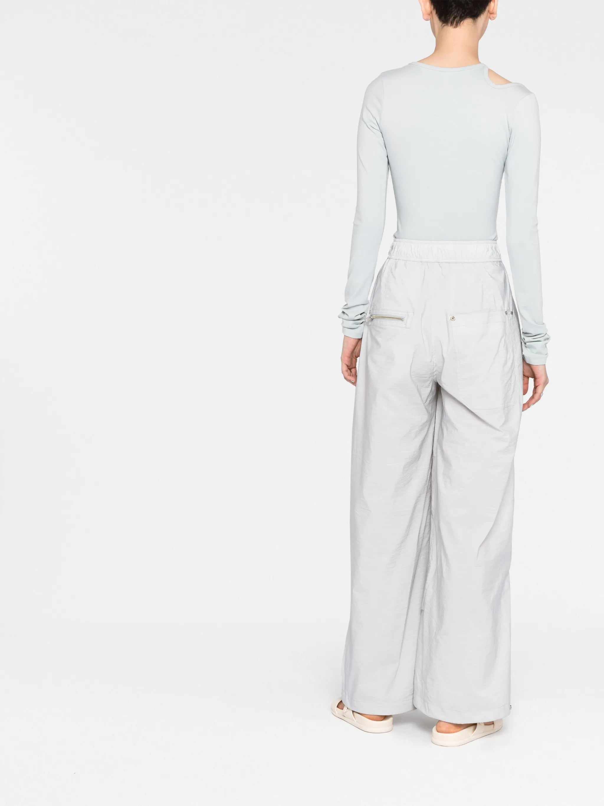 elasticated wide-leg trousers