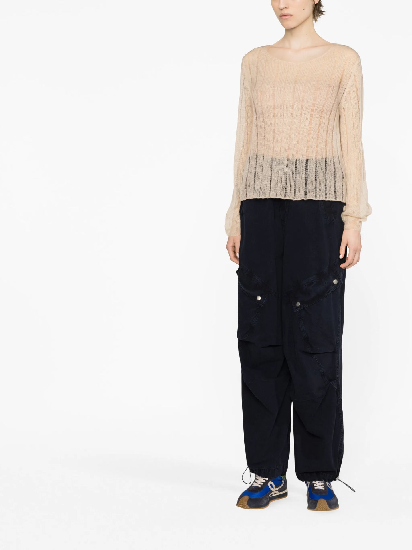 open-knit cashmere-blend jumper