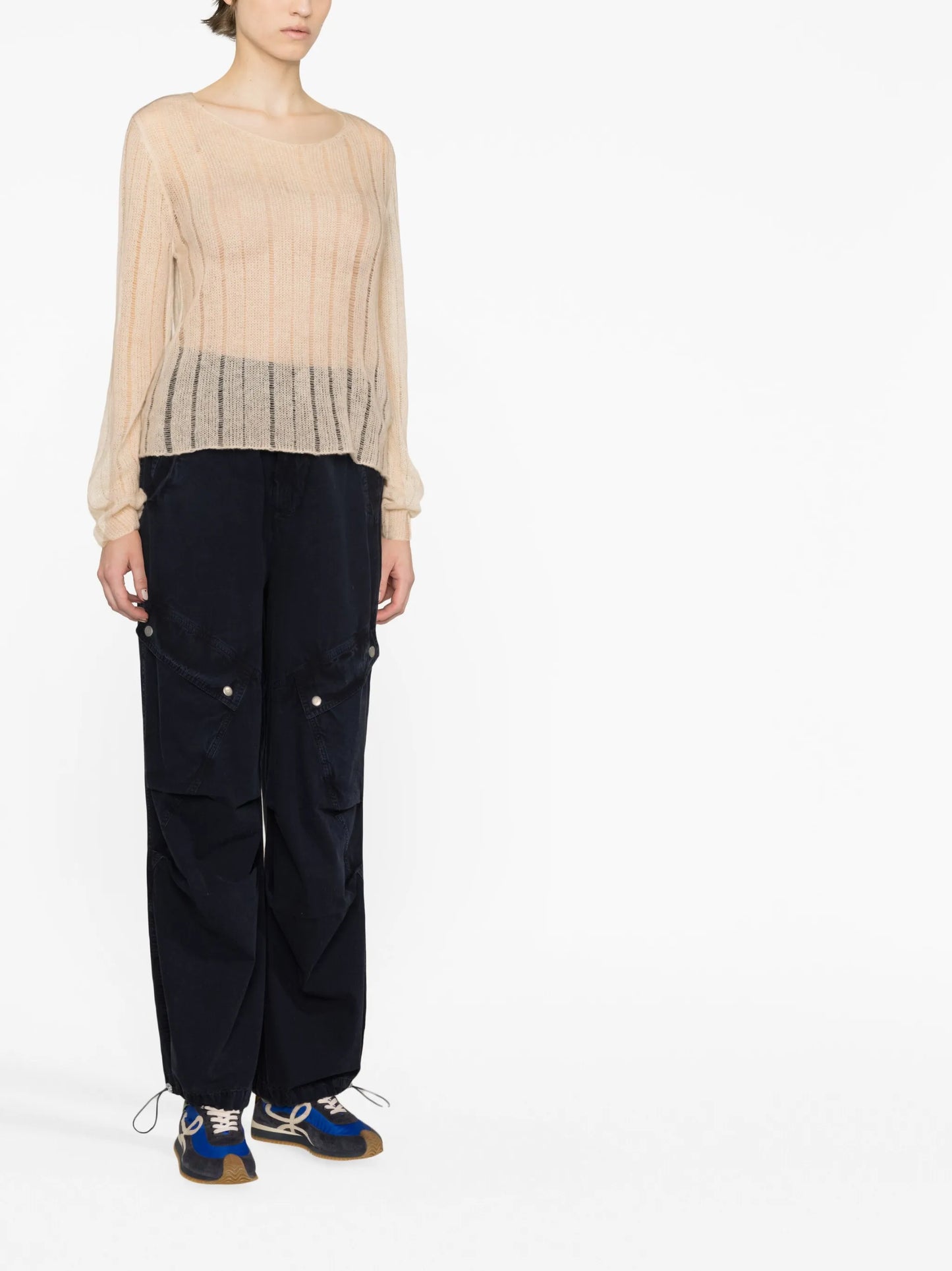 open-knit cashmere-blend jumper
