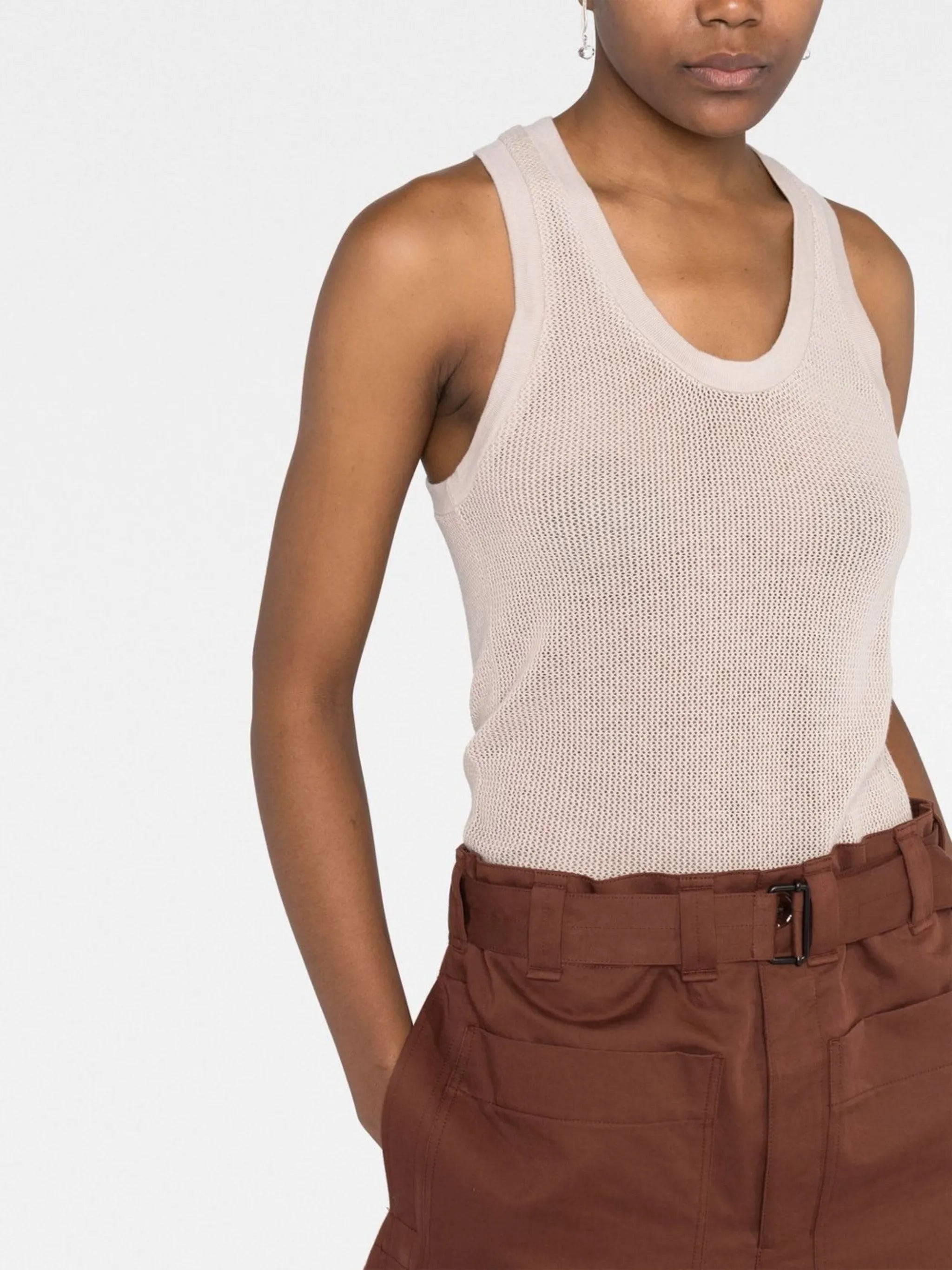 knitted cotton tank top