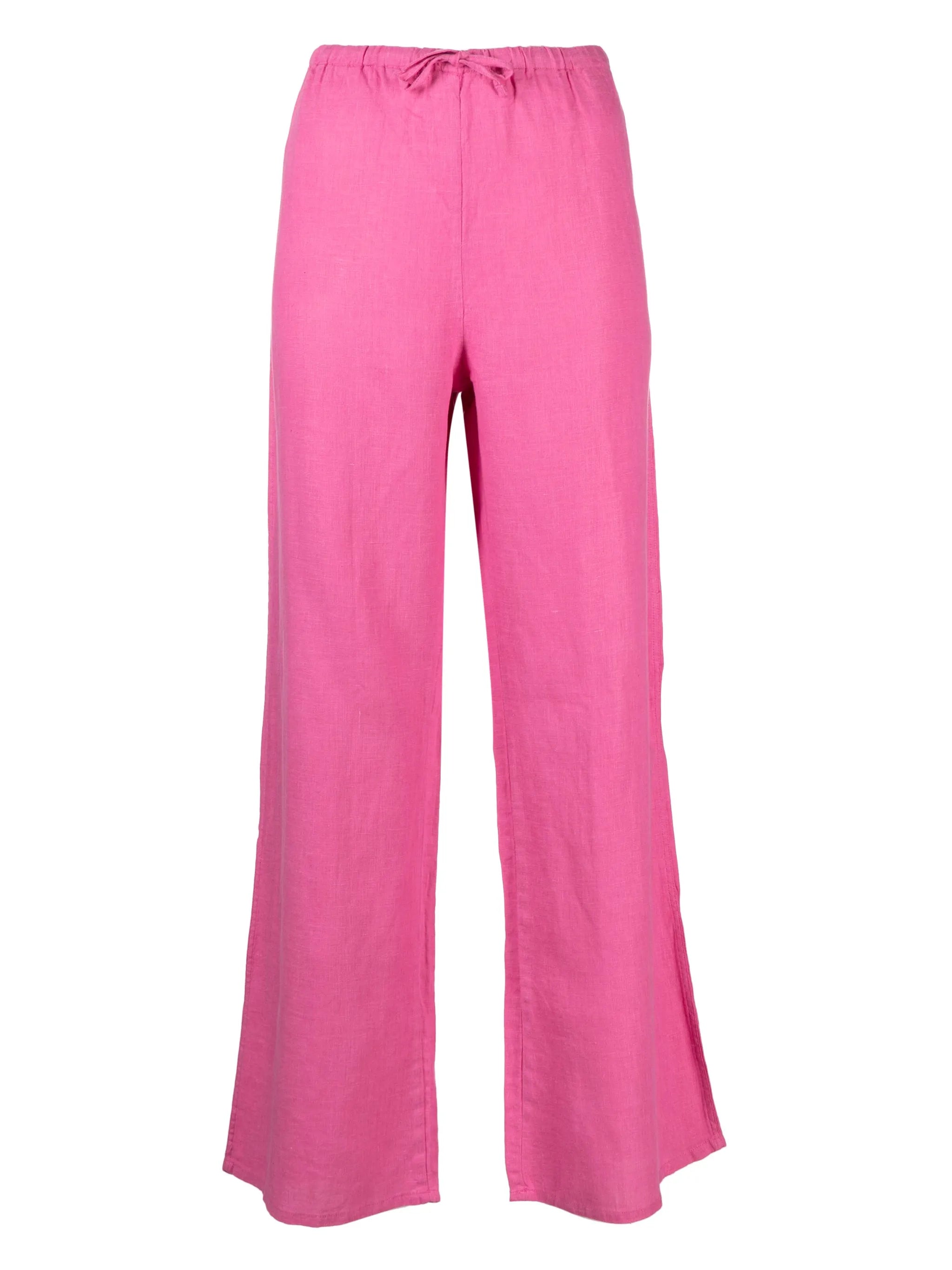 high-waisted linen pyjama bottoms