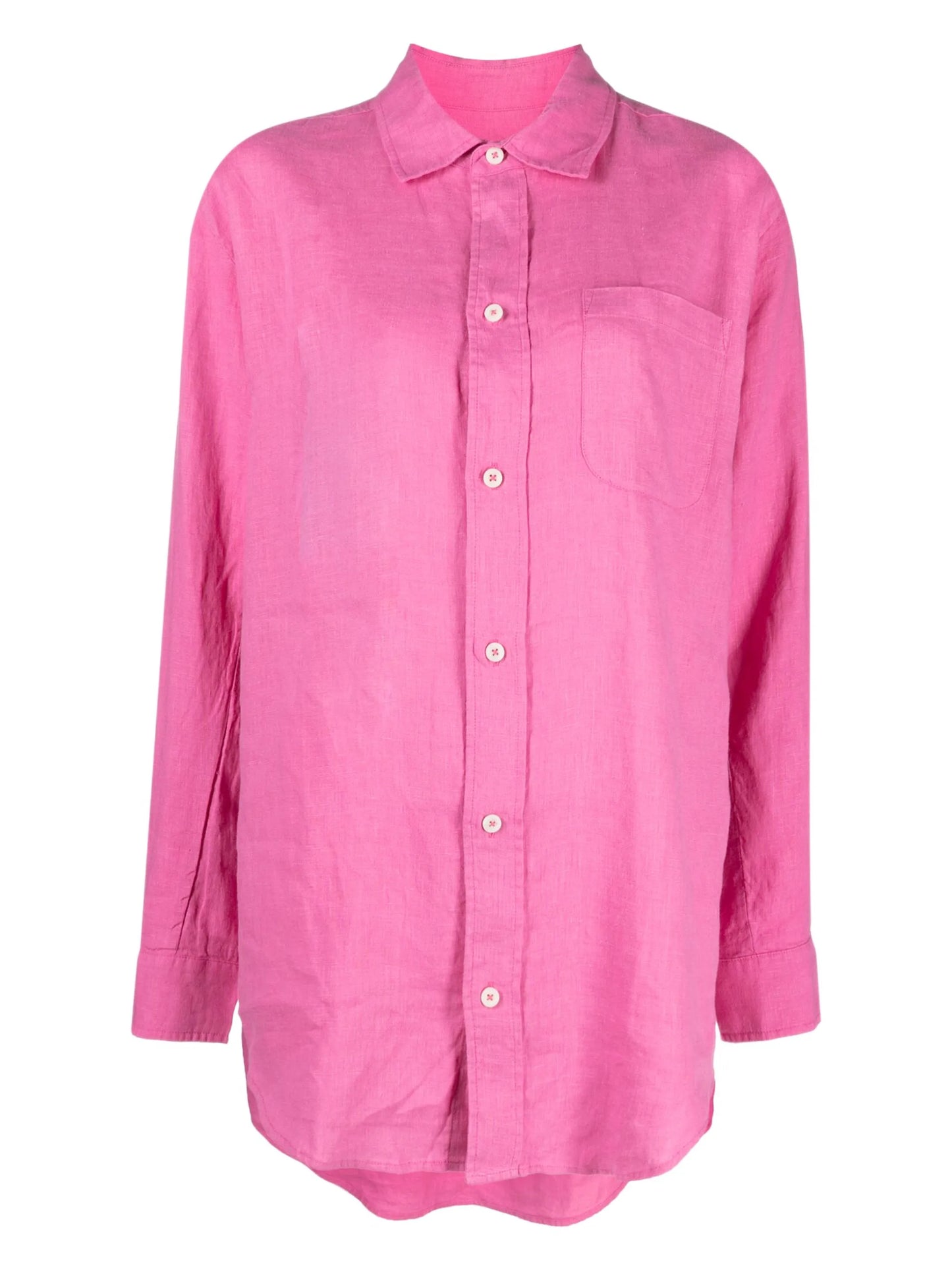 linen long-sleeve nightshirt