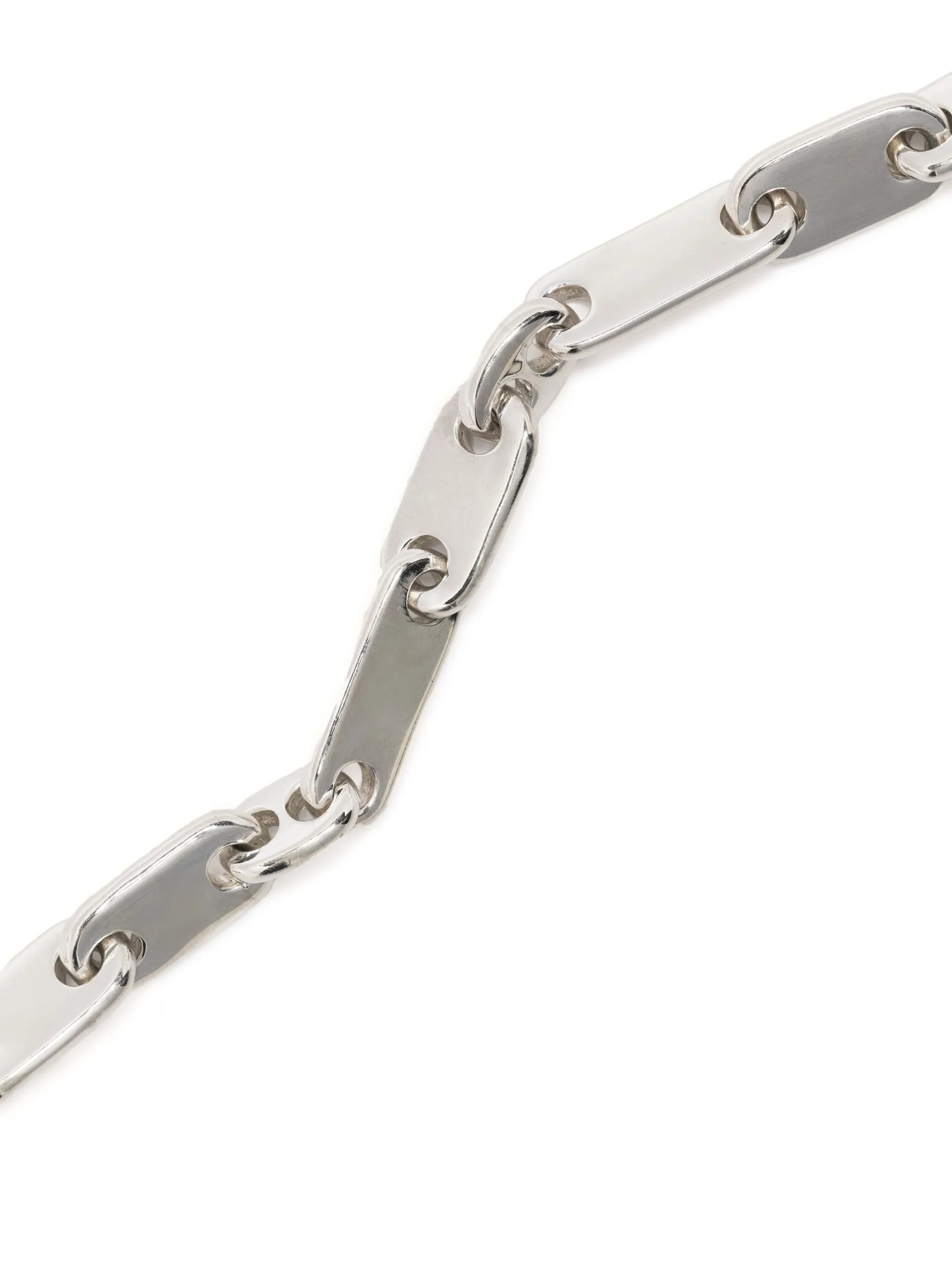 silver chain-link bracelet
