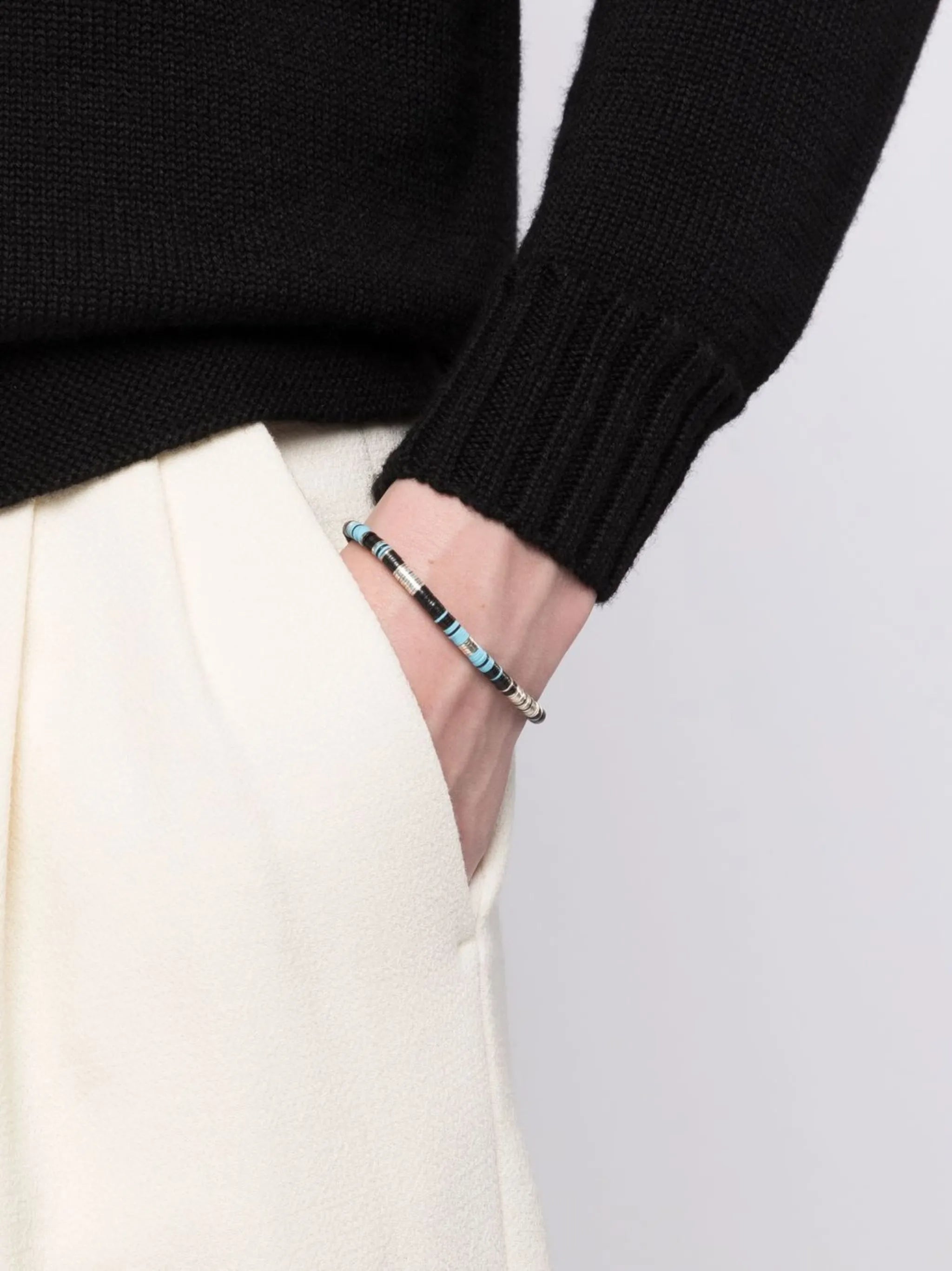 18kt white gold beaded bracelet