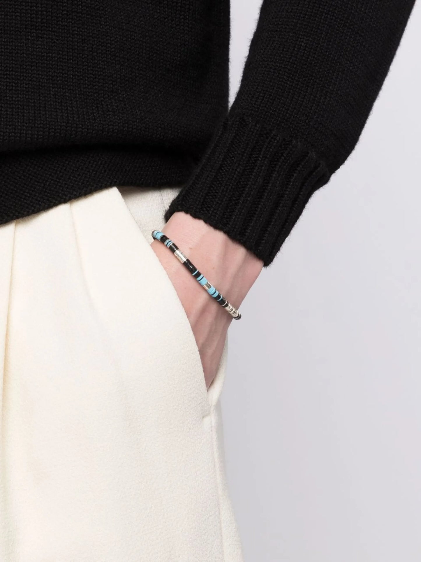 18kt white gold beaded bracelet