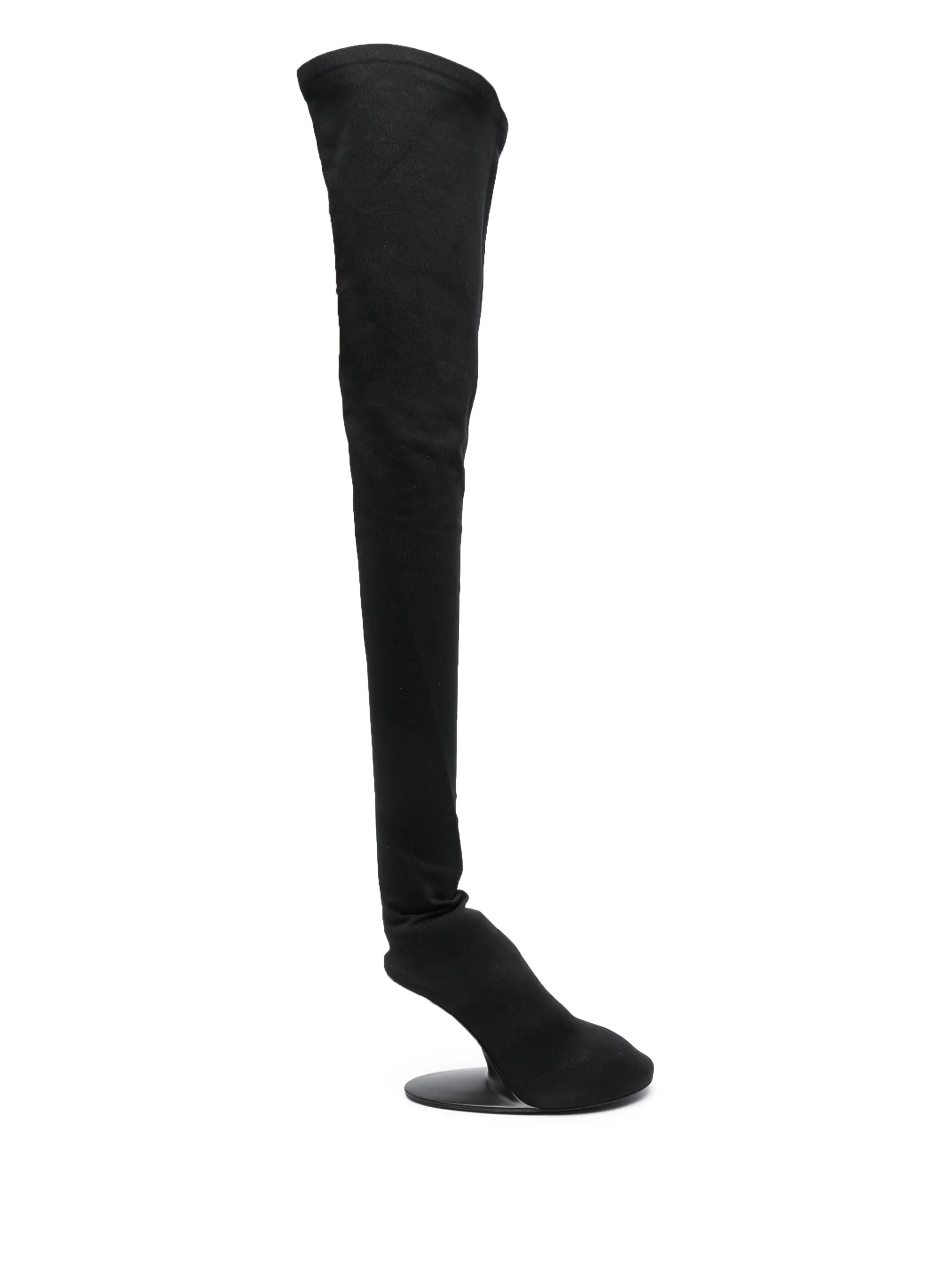 abstract-heel thigh boots