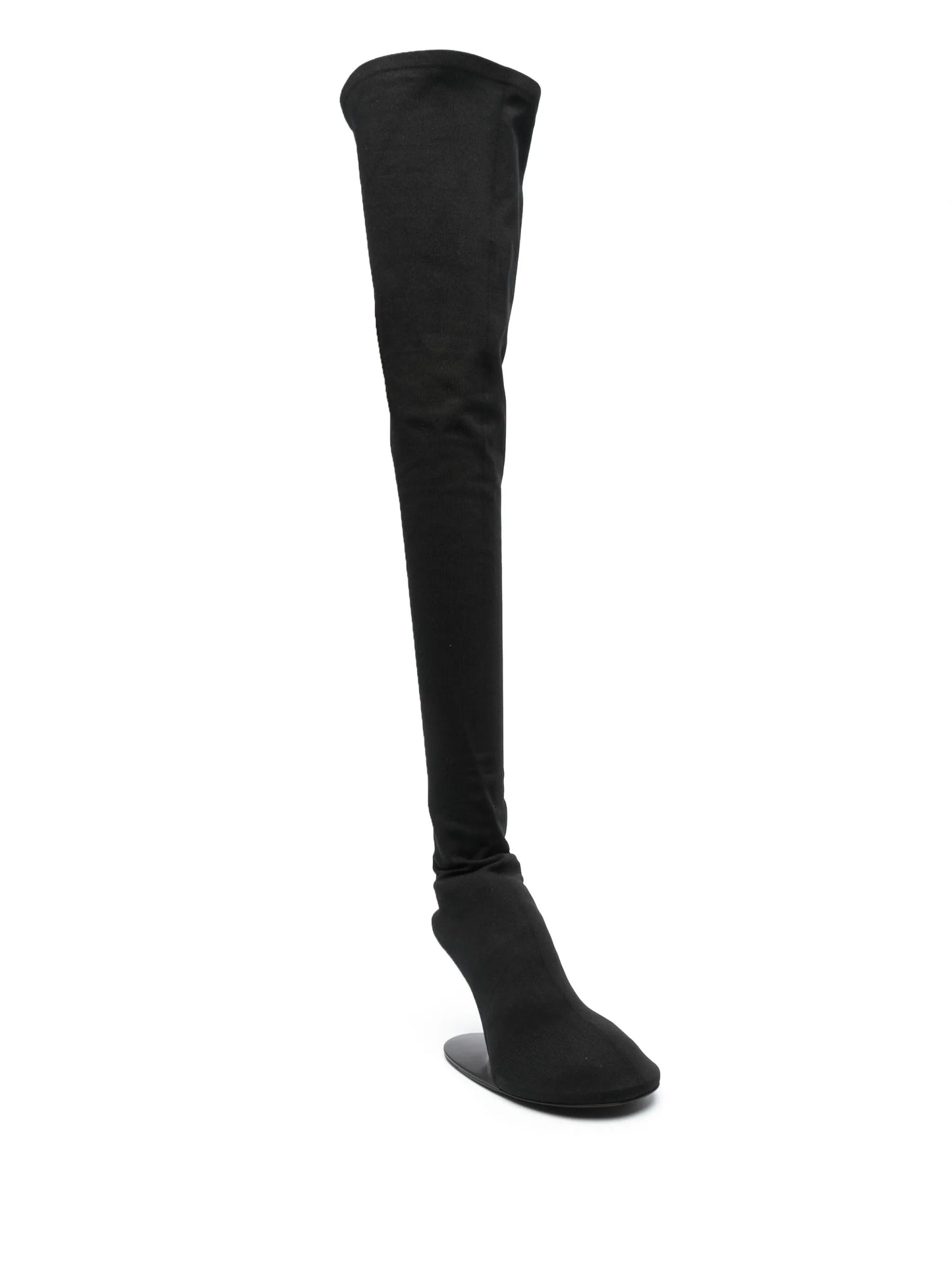 abstract-heel thigh boots