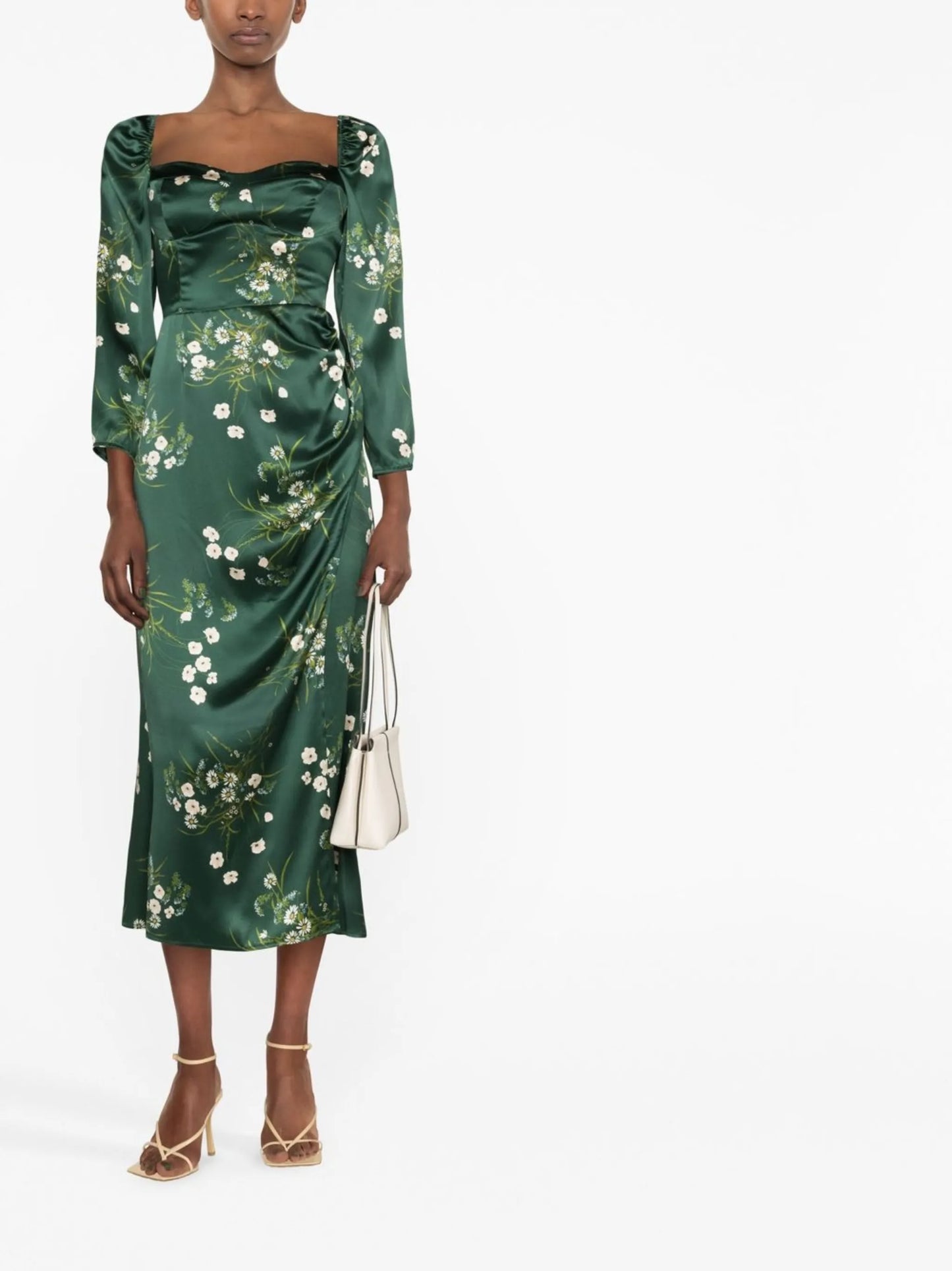 Gloriana floral-print silk dress
