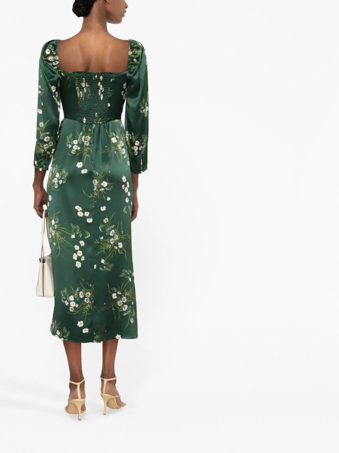 Gloriana floral-print silk dress