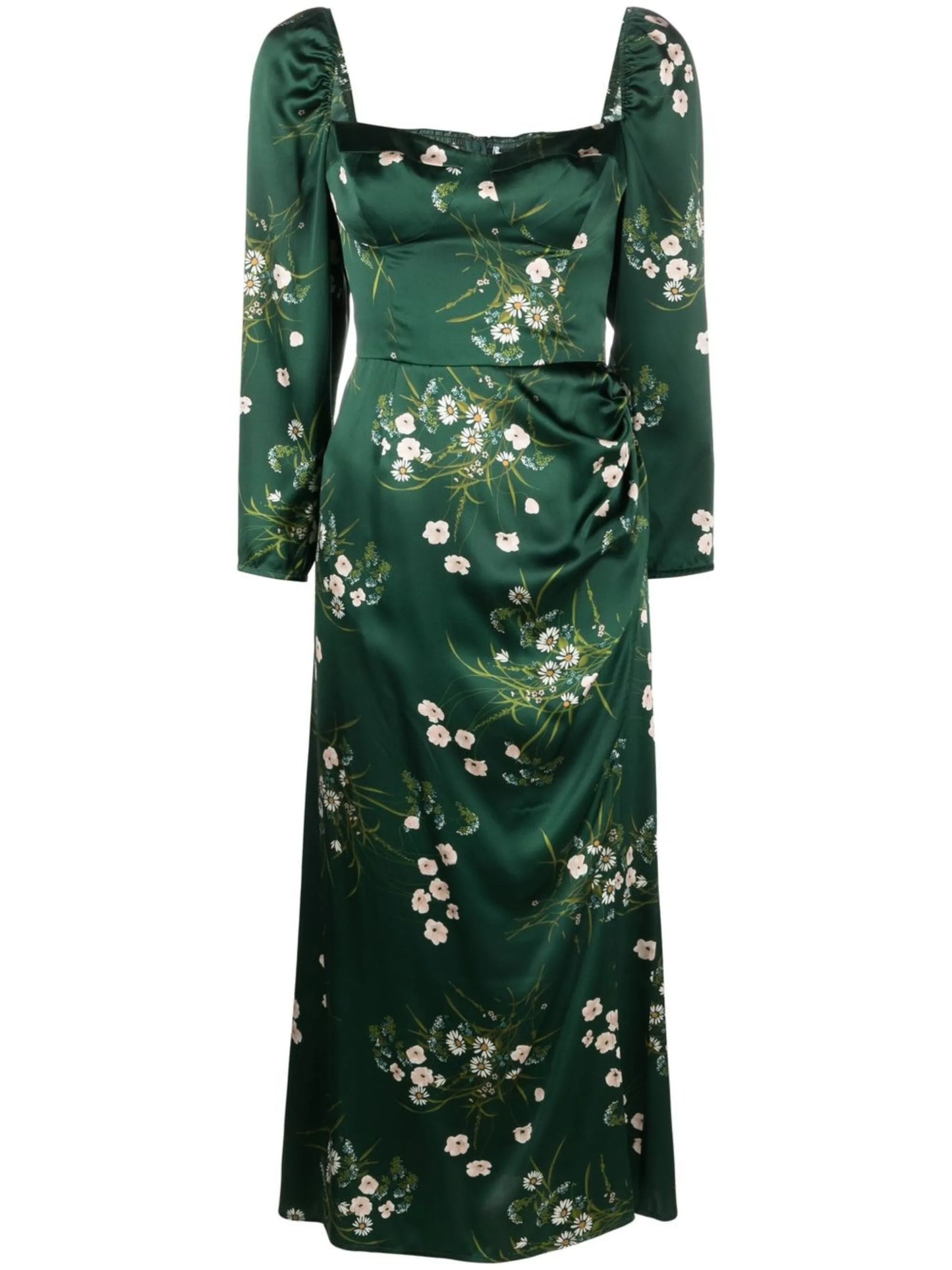 Gloriana floral-print silk dress